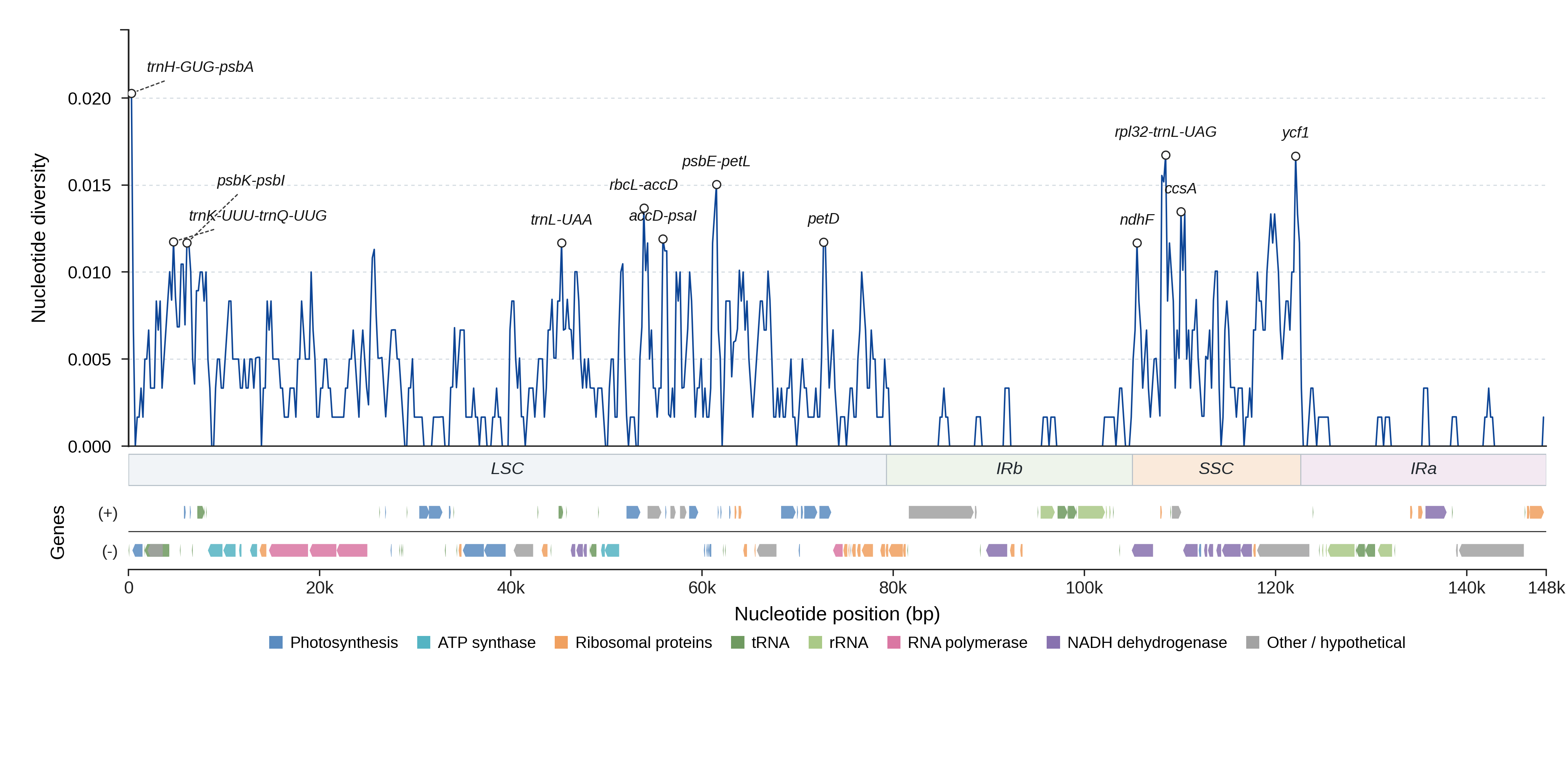 Sliding-window nucleotide diversity