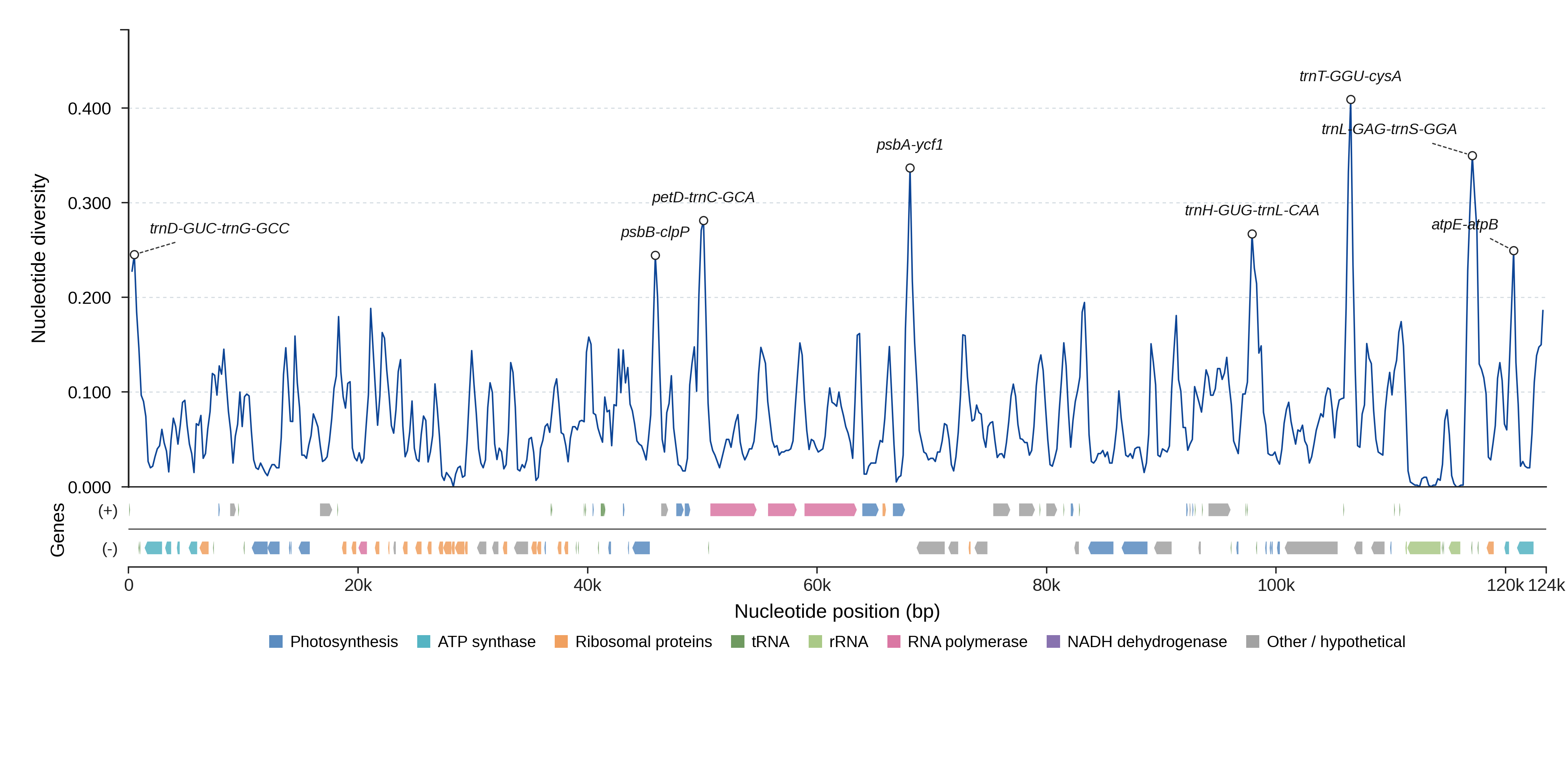 Sliding-window nucleotide diversity