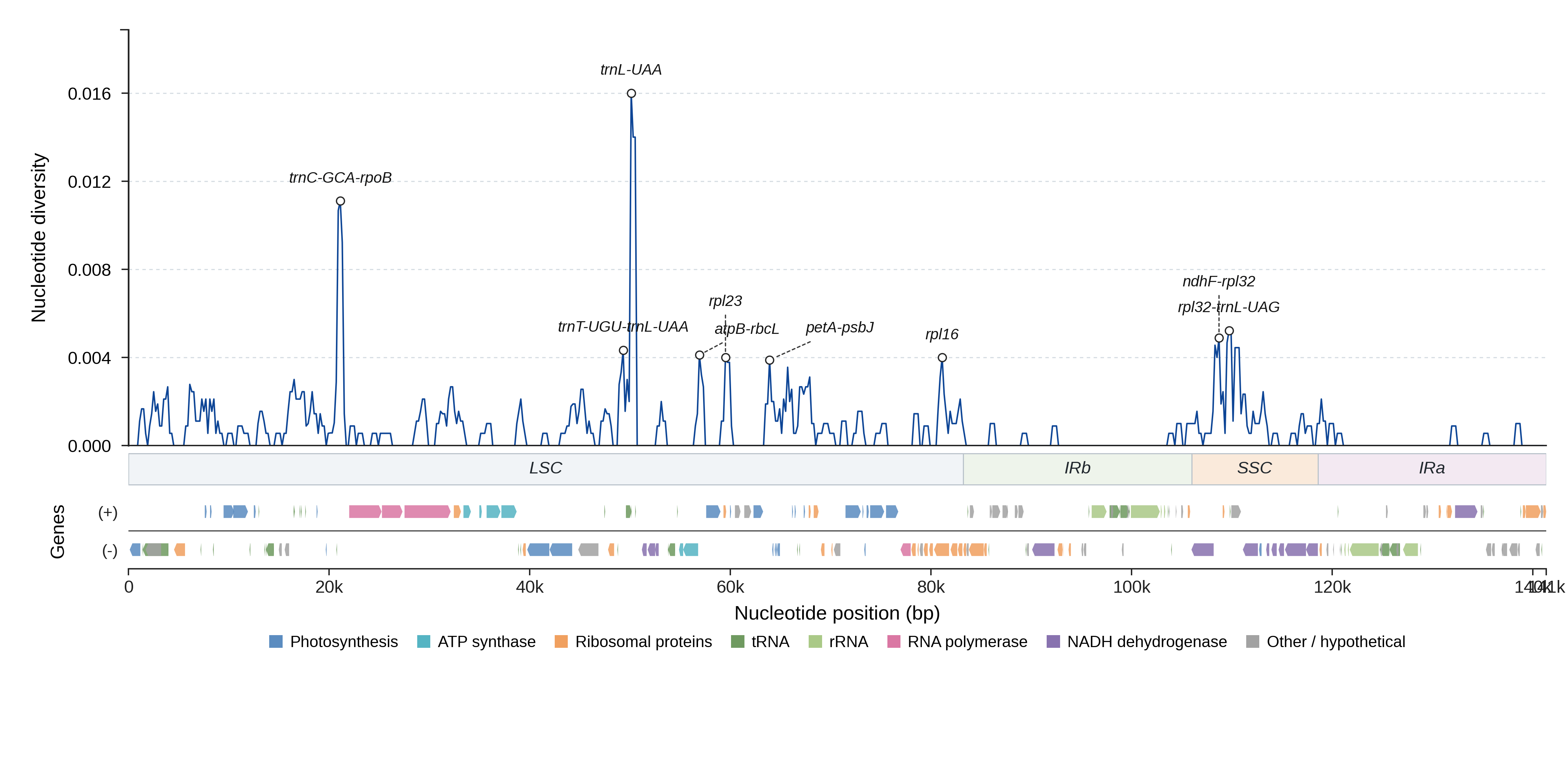 Sliding-window nucleotide diversity