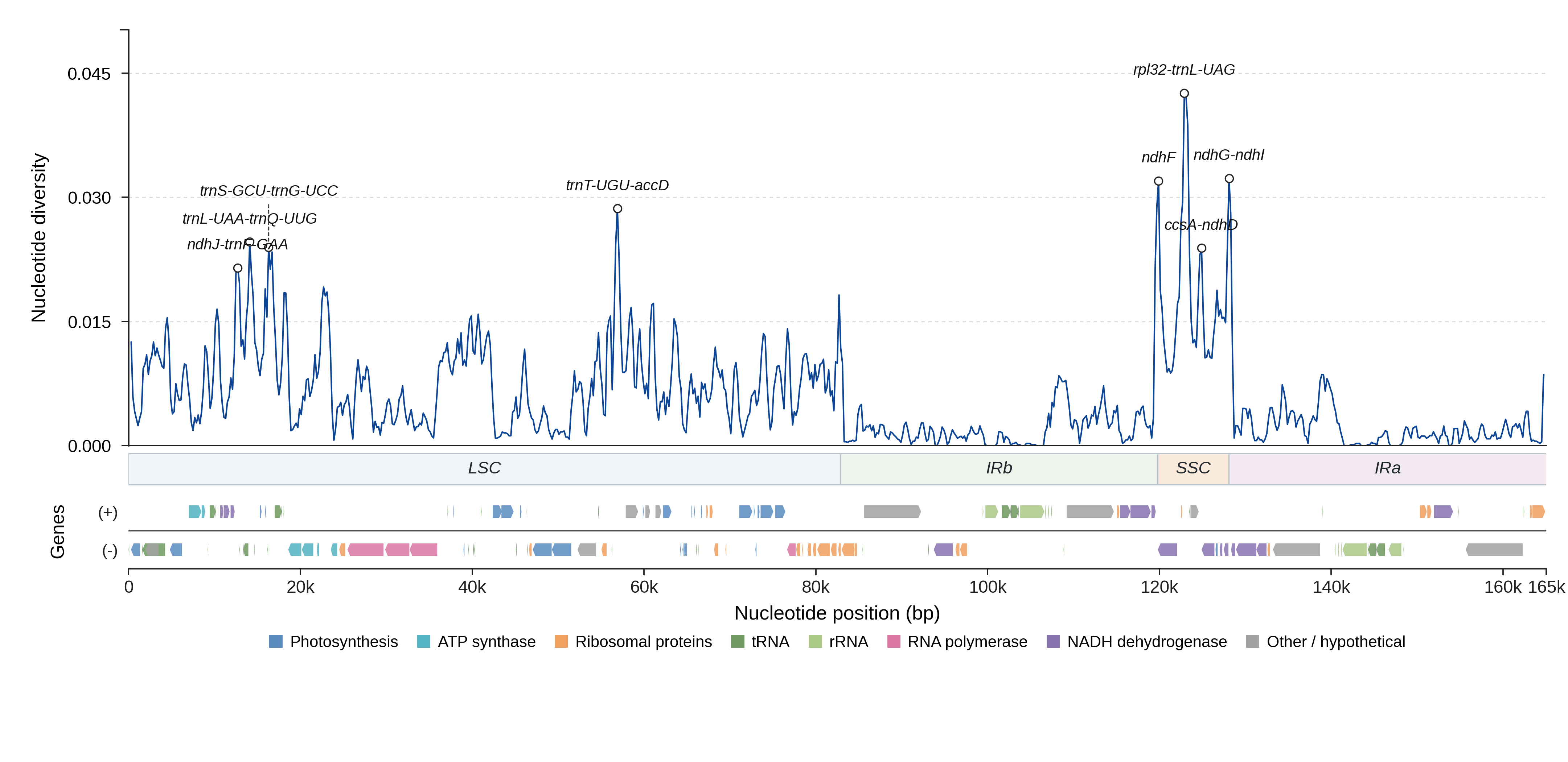 Sliding-window nucleotide diversity