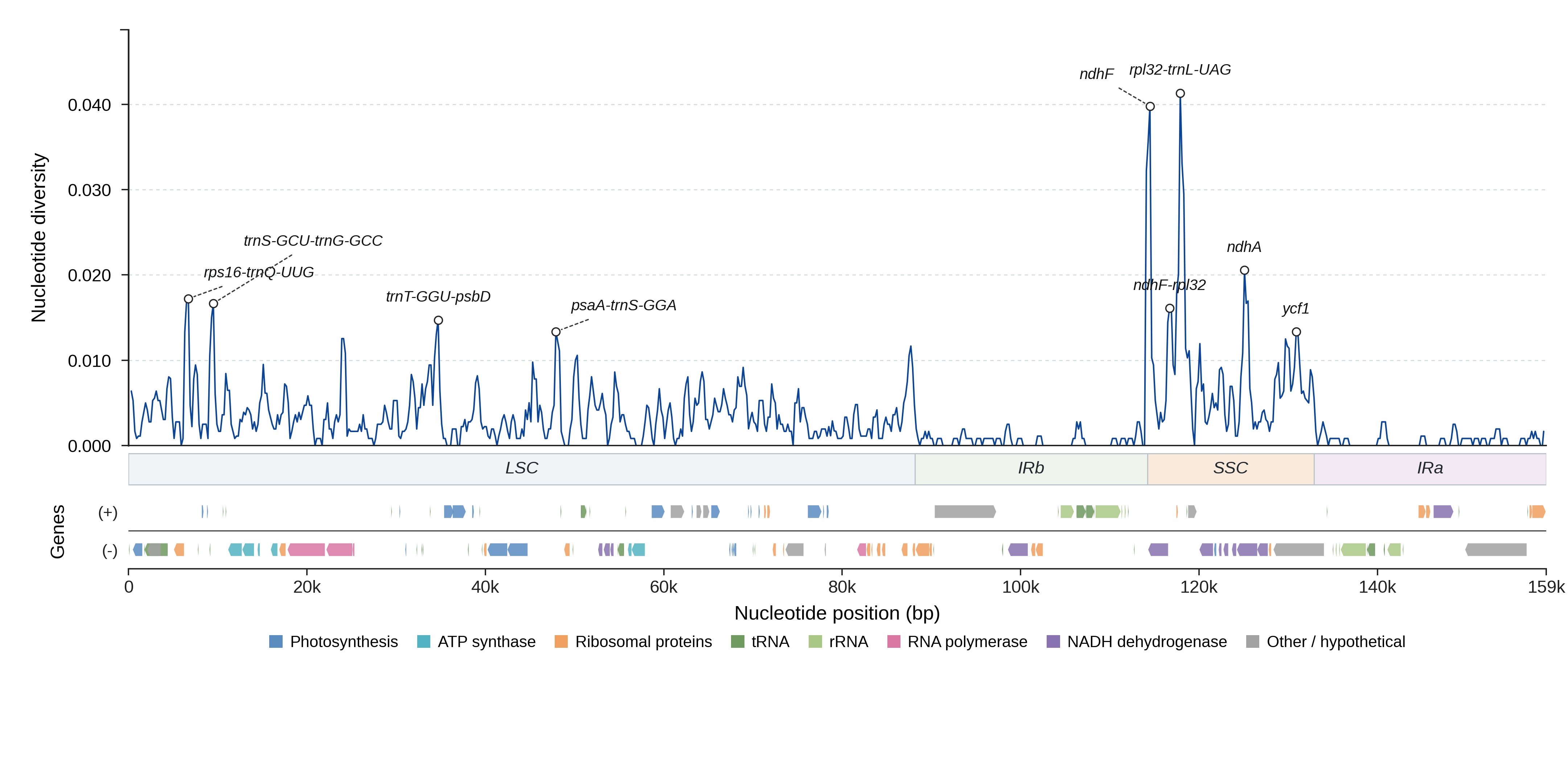 Sliding-window nucleotide diversity