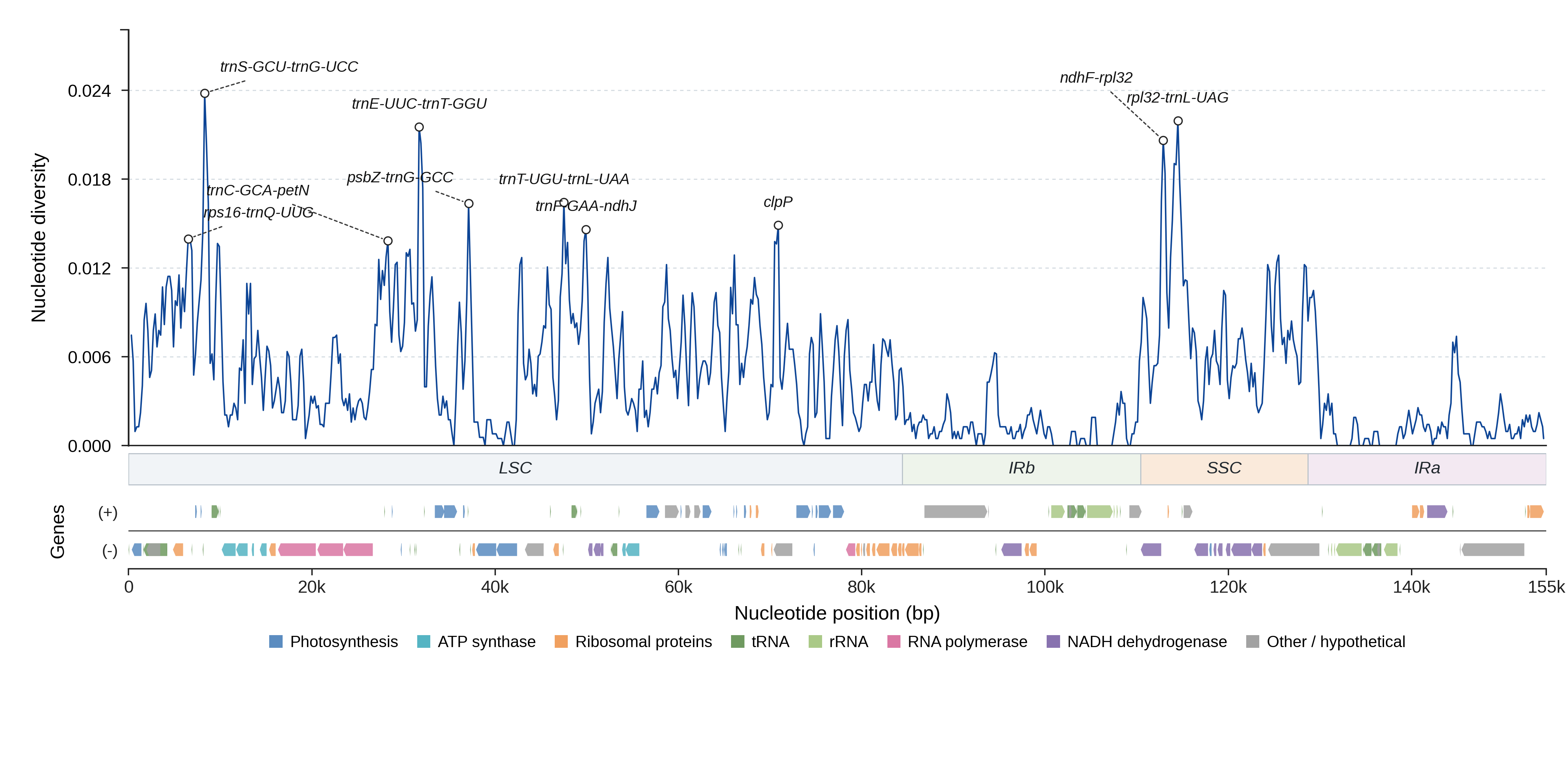 Sliding-window nucleotide diversity