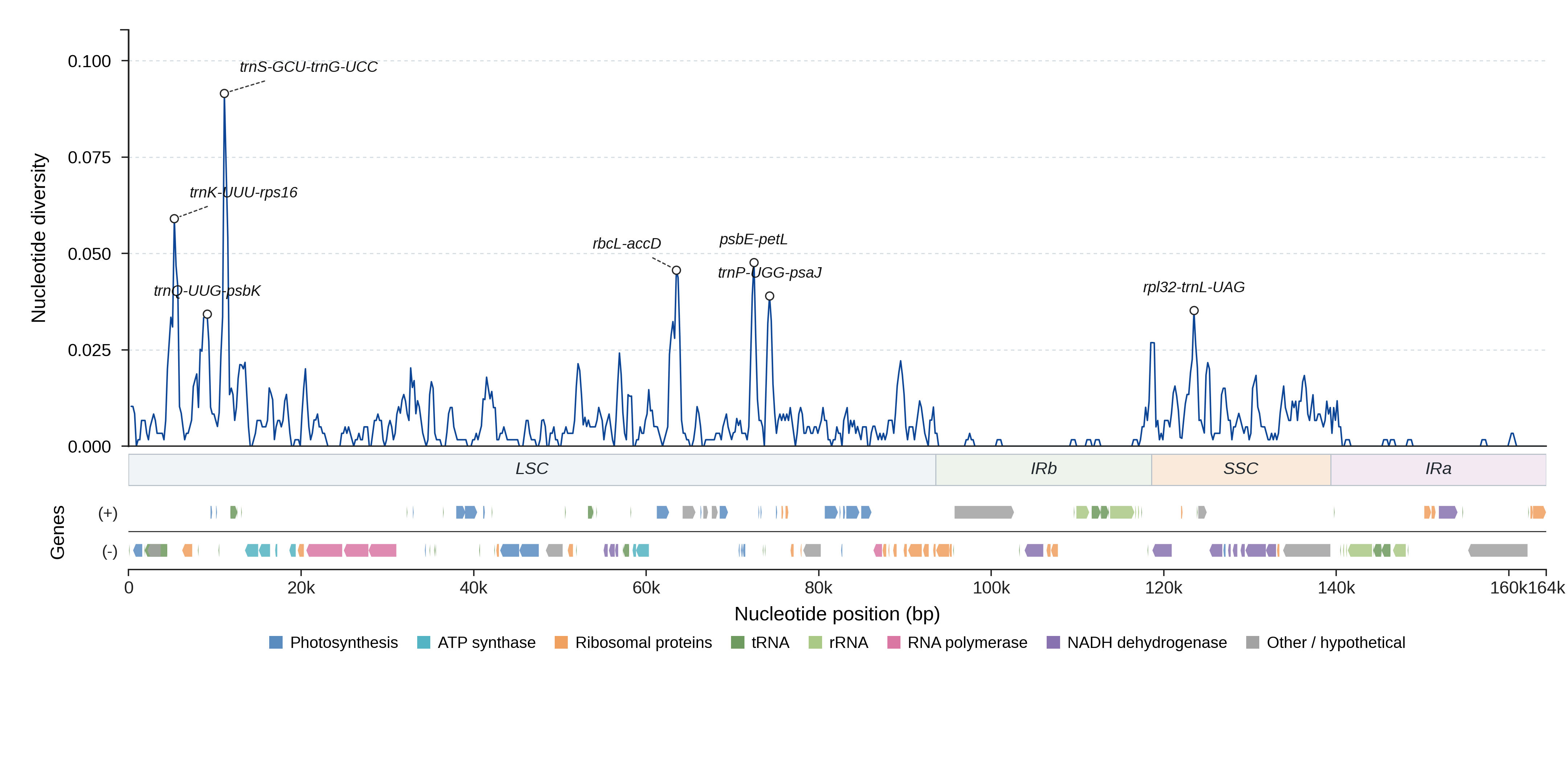 Sliding-window nucleotide diversity