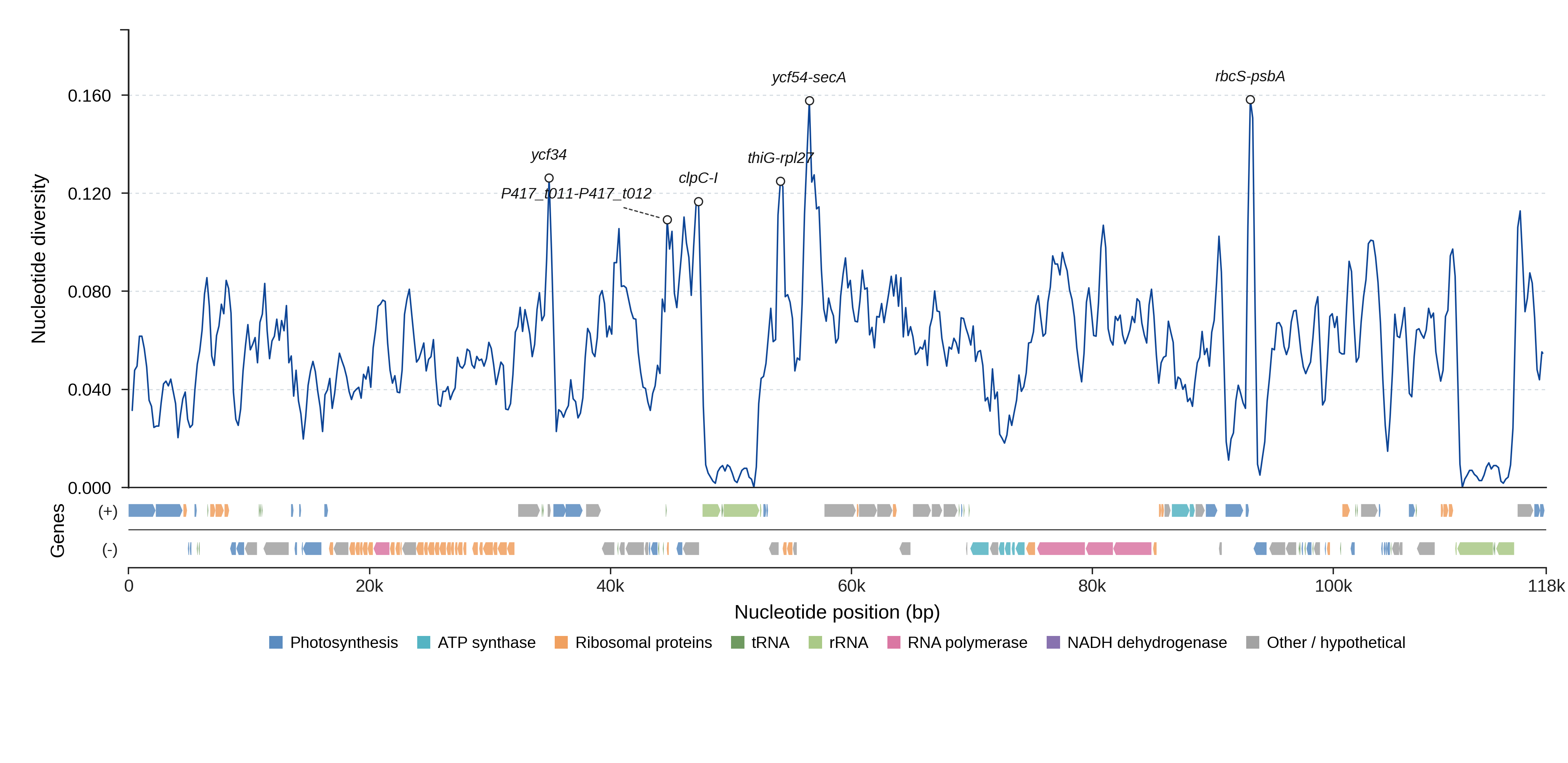 Sliding-window nucleotide diversity