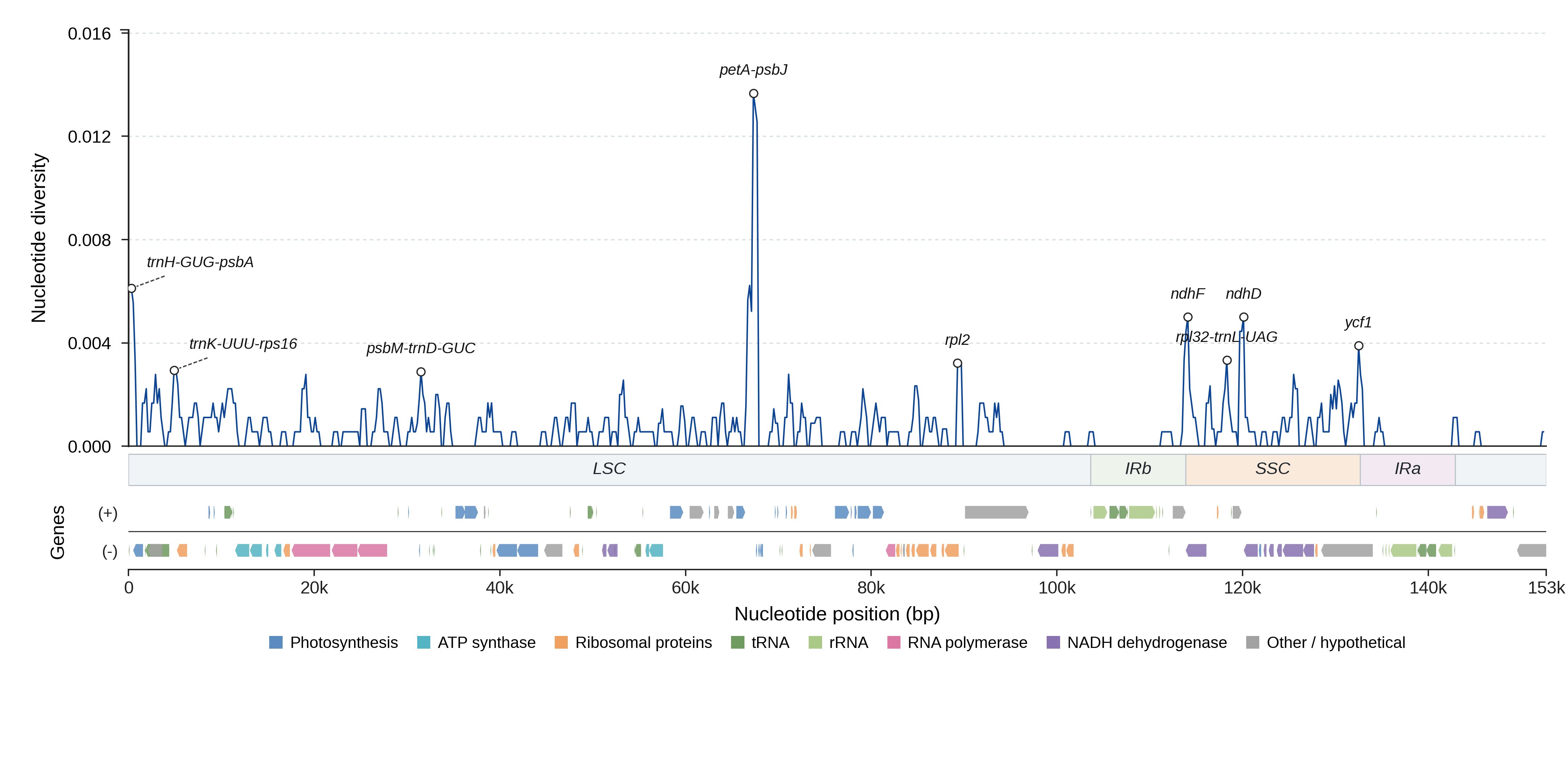 Sliding-window nucleotide diversity
