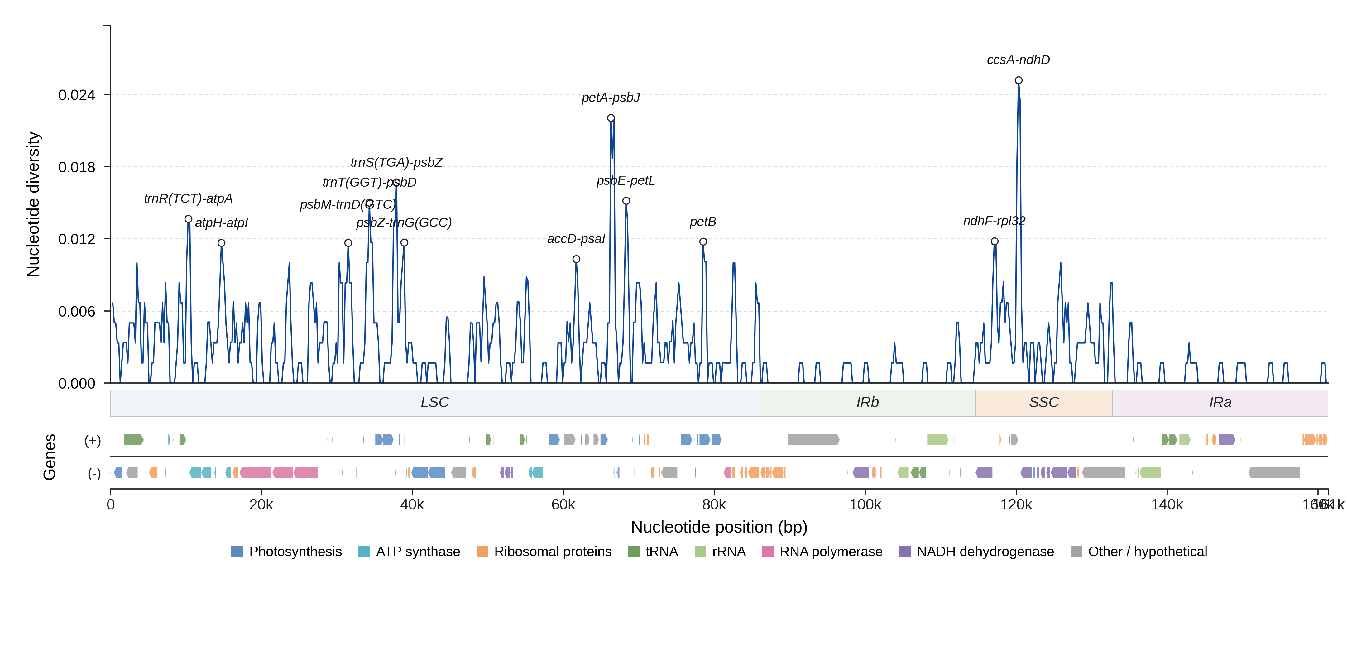 Sliding-window nucleotide diversity