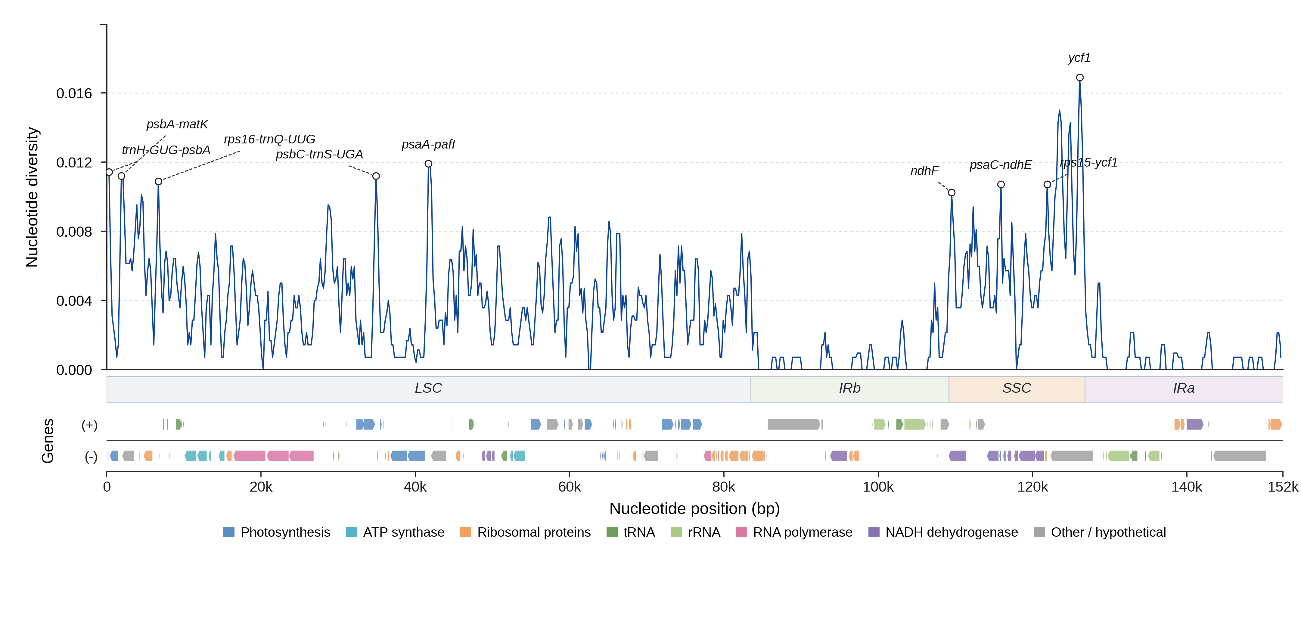Sliding-window nucleotide diversity