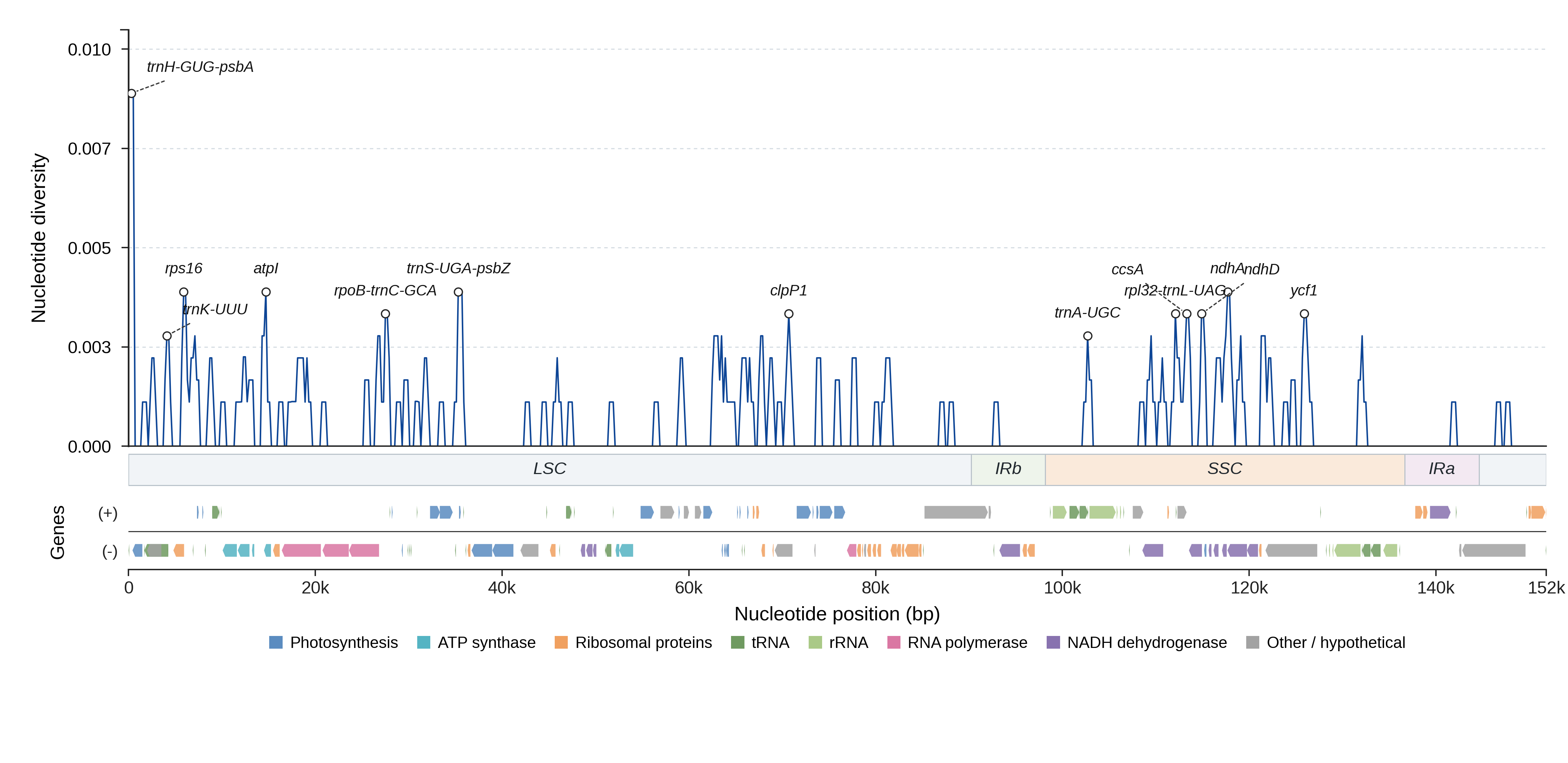 Sliding-window nucleotide diversity