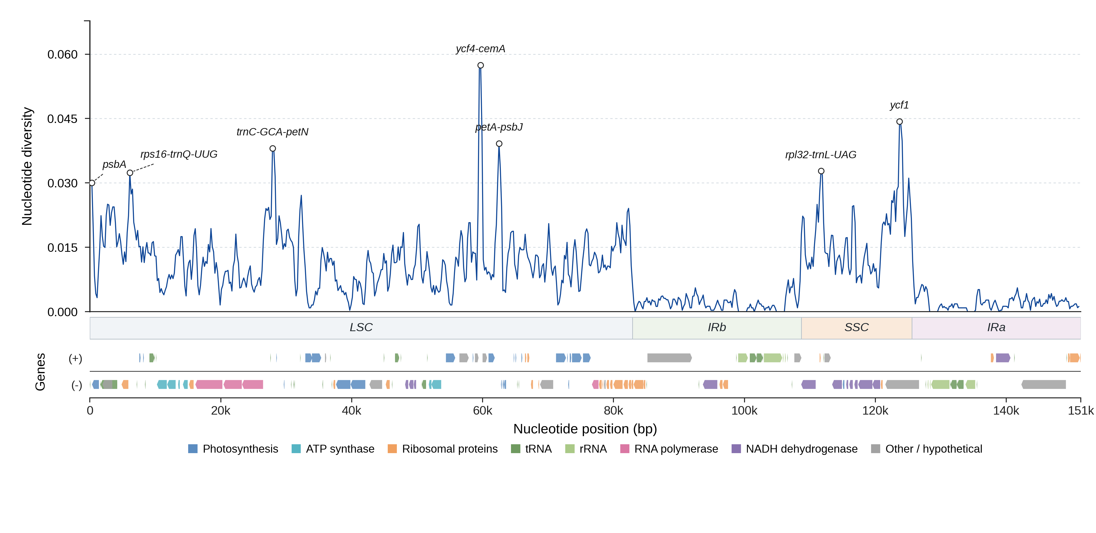 Sliding-window nucleotide diversity