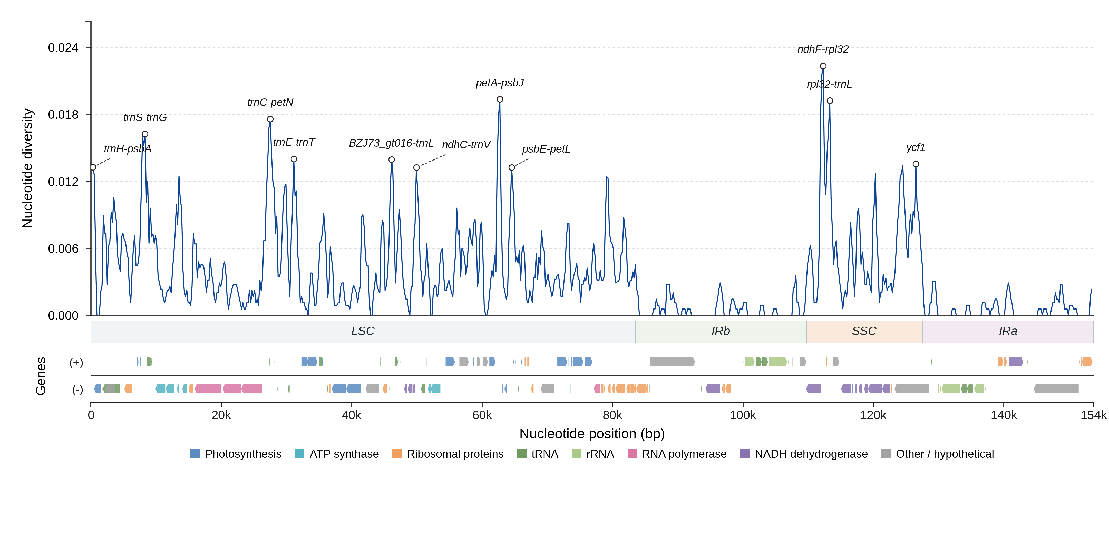 Sliding-window nucleotide diversity