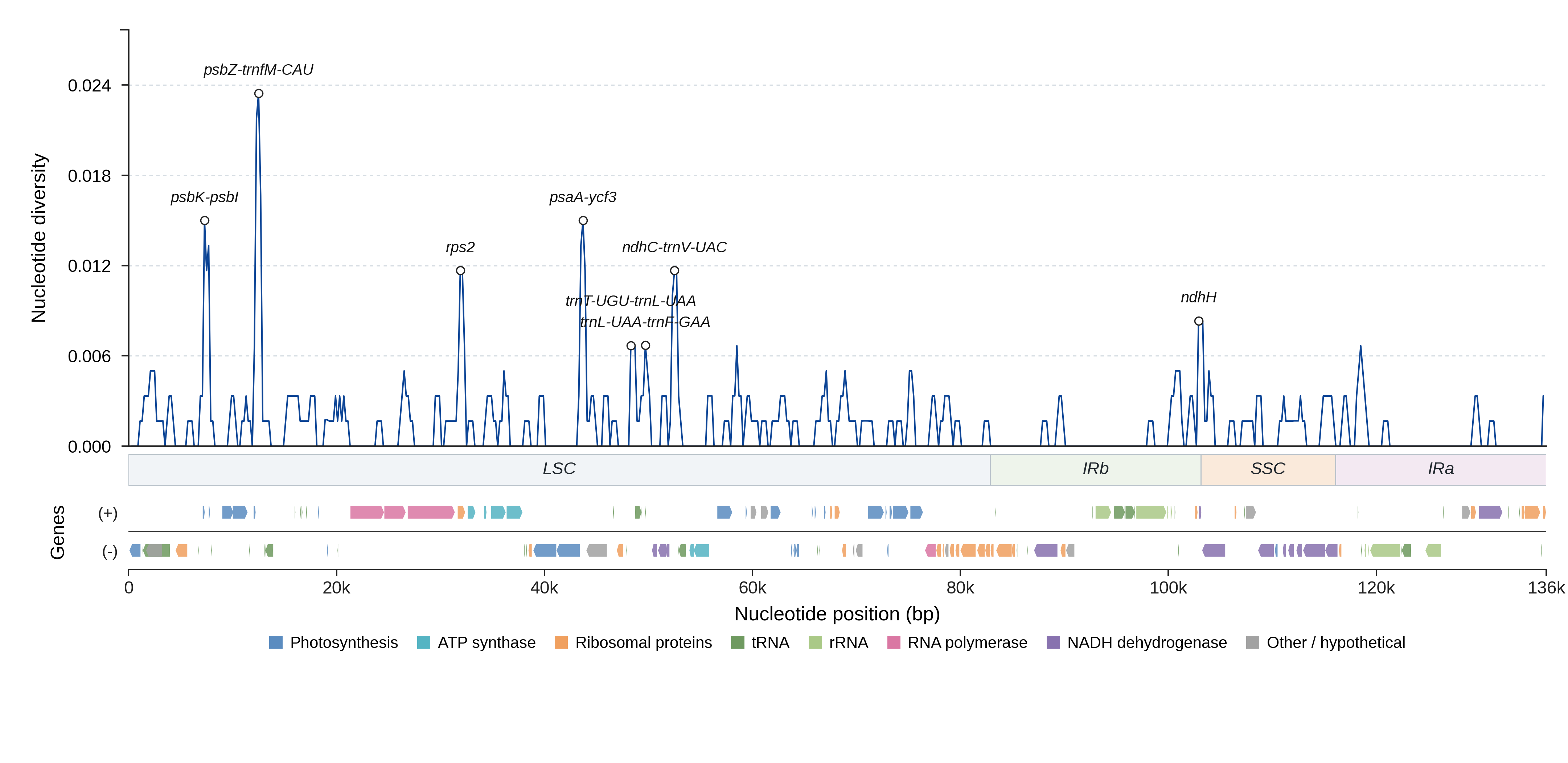 Sliding-window nucleotide diversity