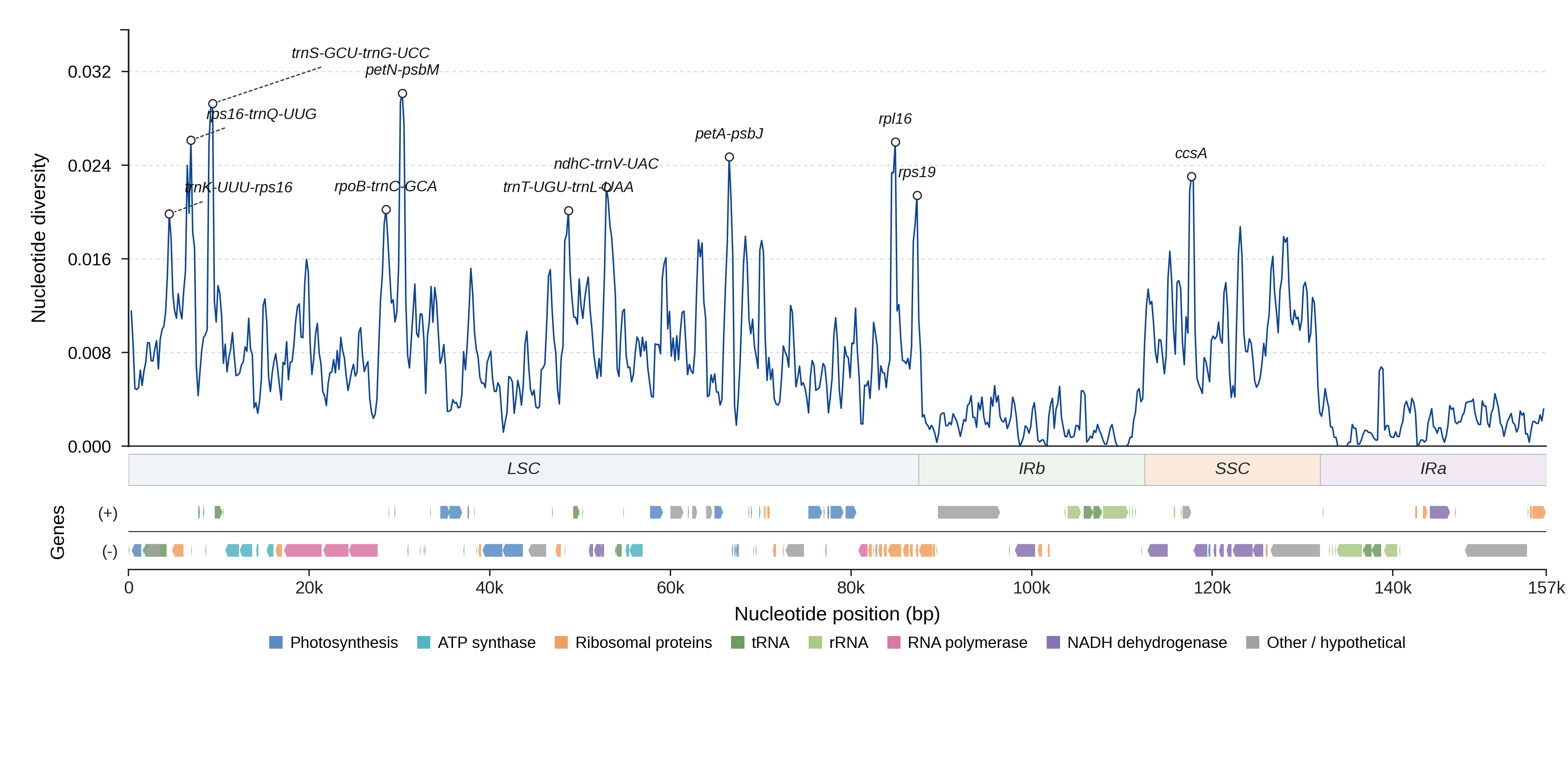 Sliding-window nucleotide diversity