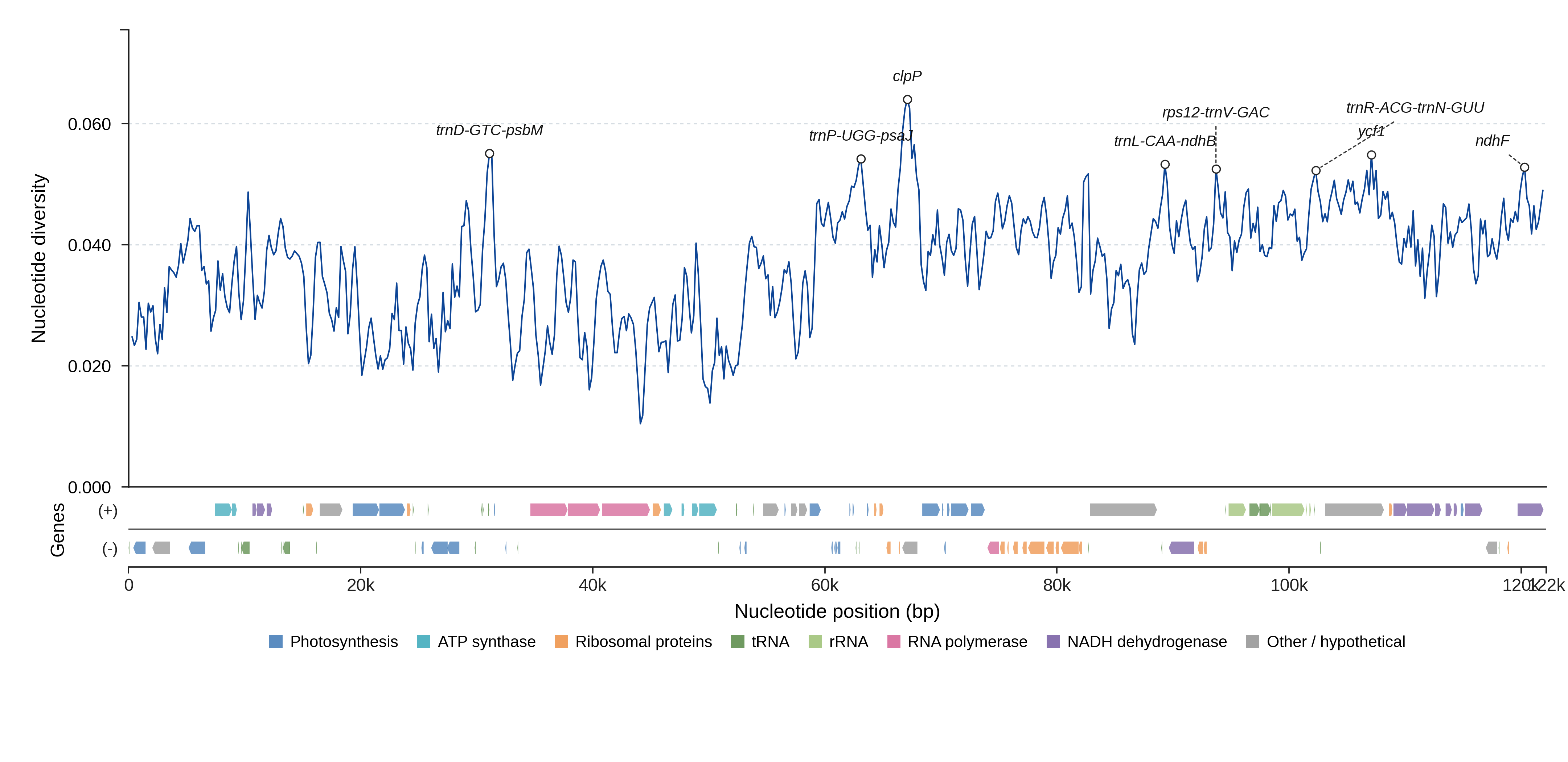 Sliding-window nucleotide diversity