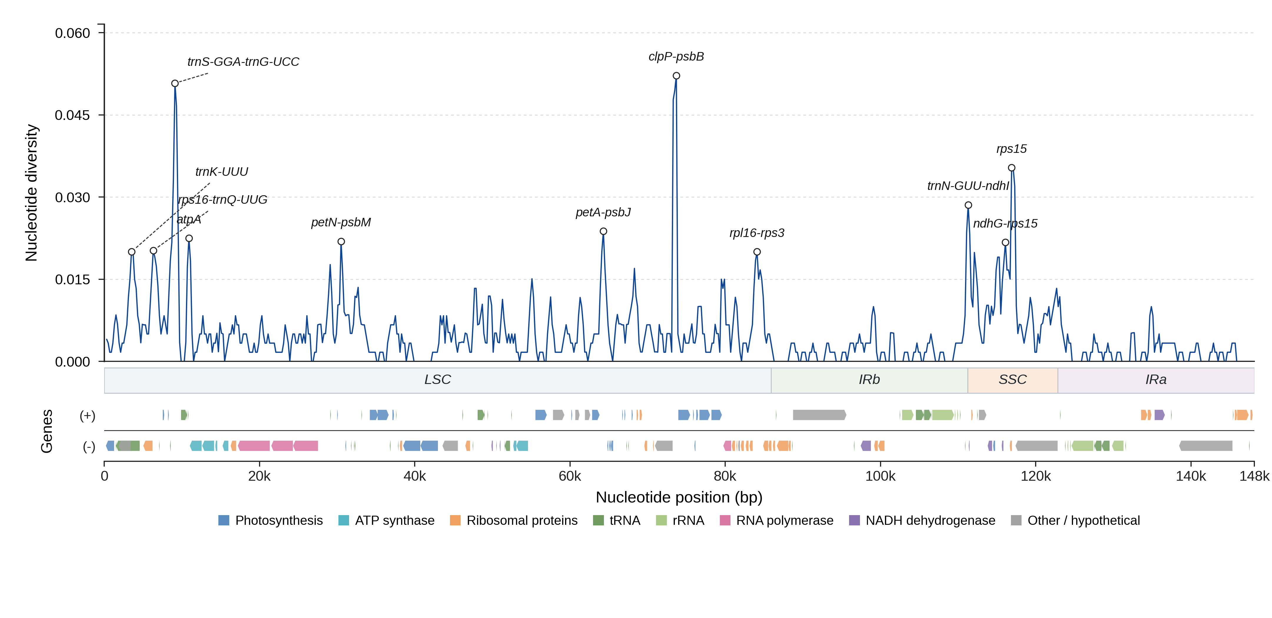Sliding-window nucleotide diversity