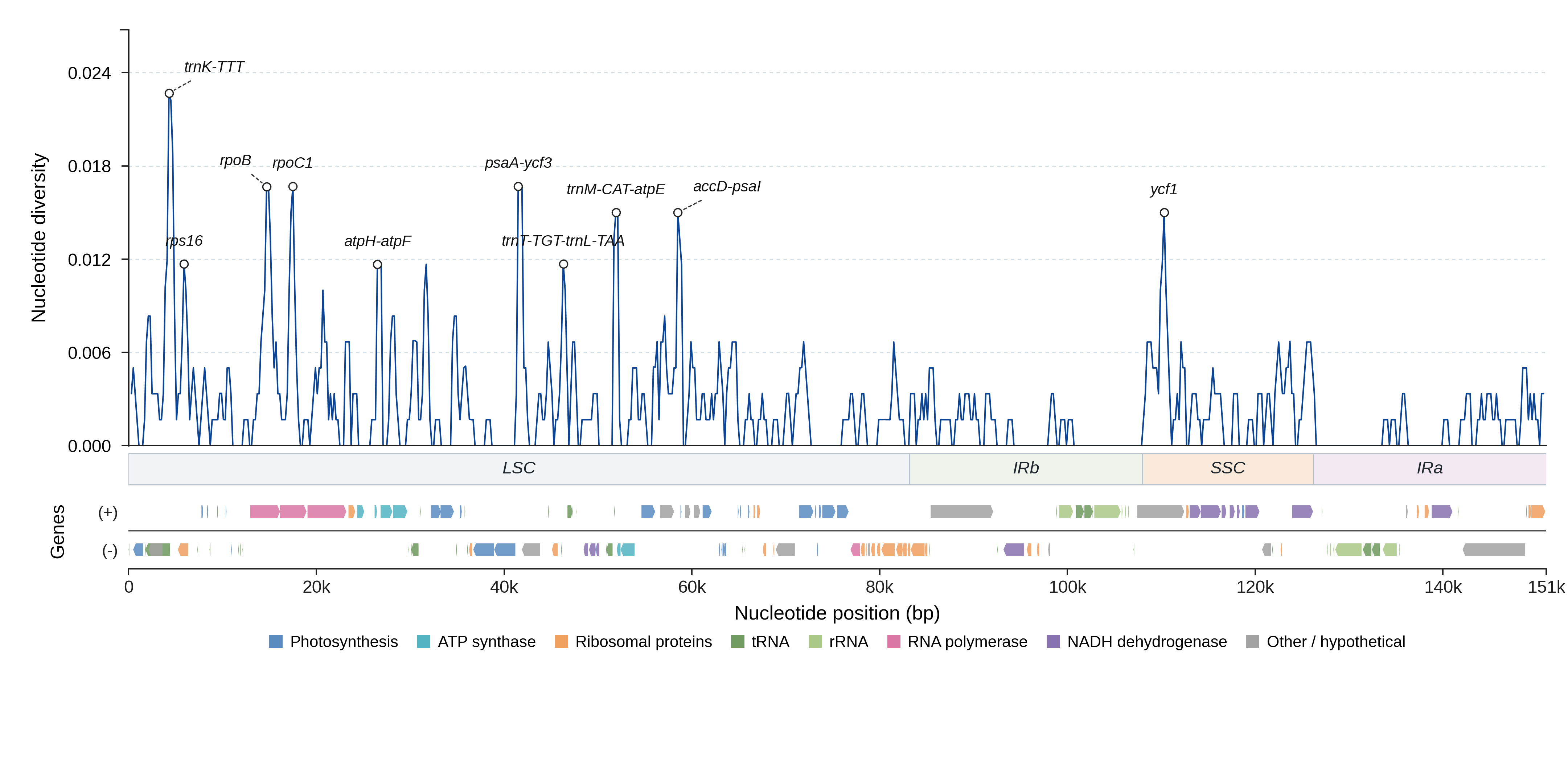 Sliding-window nucleotide diversity