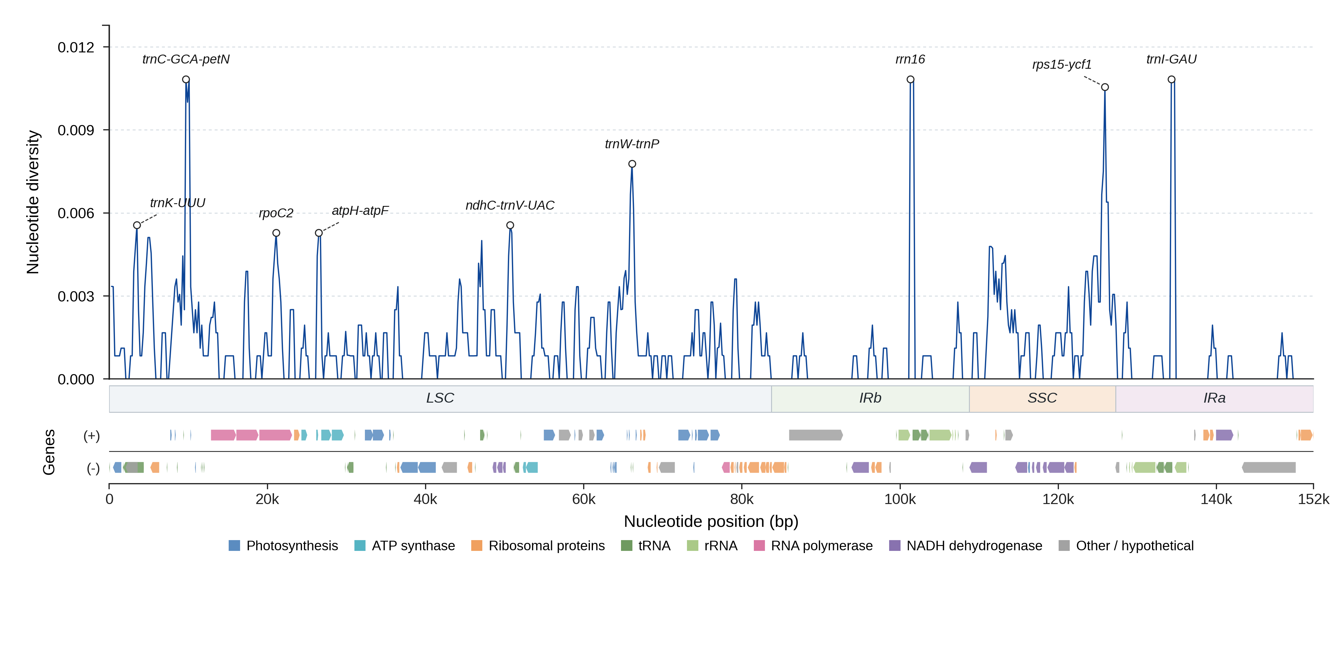 Sliding-window nucleotide diversity