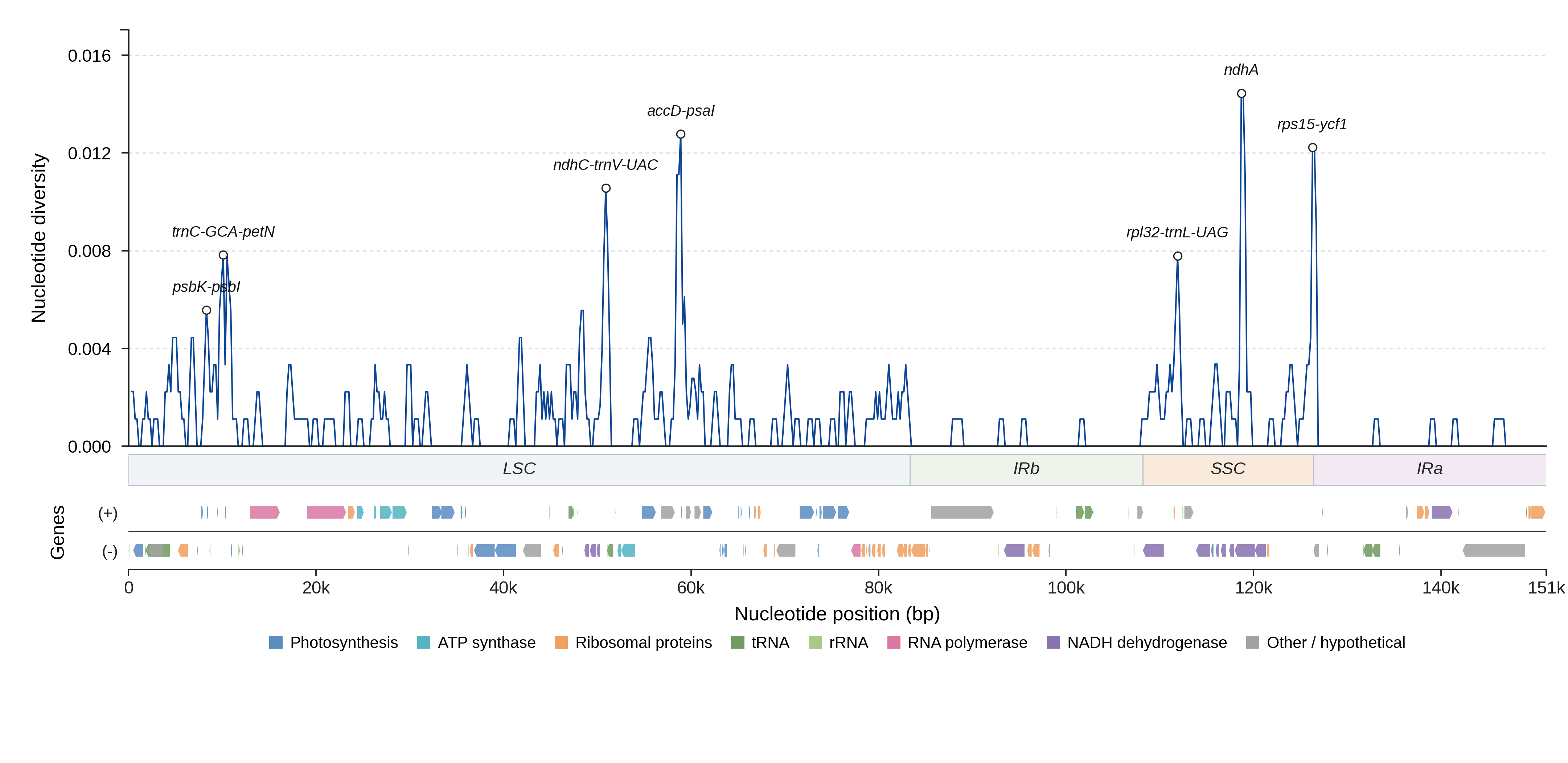 Sliding-window nucleotide diversity
