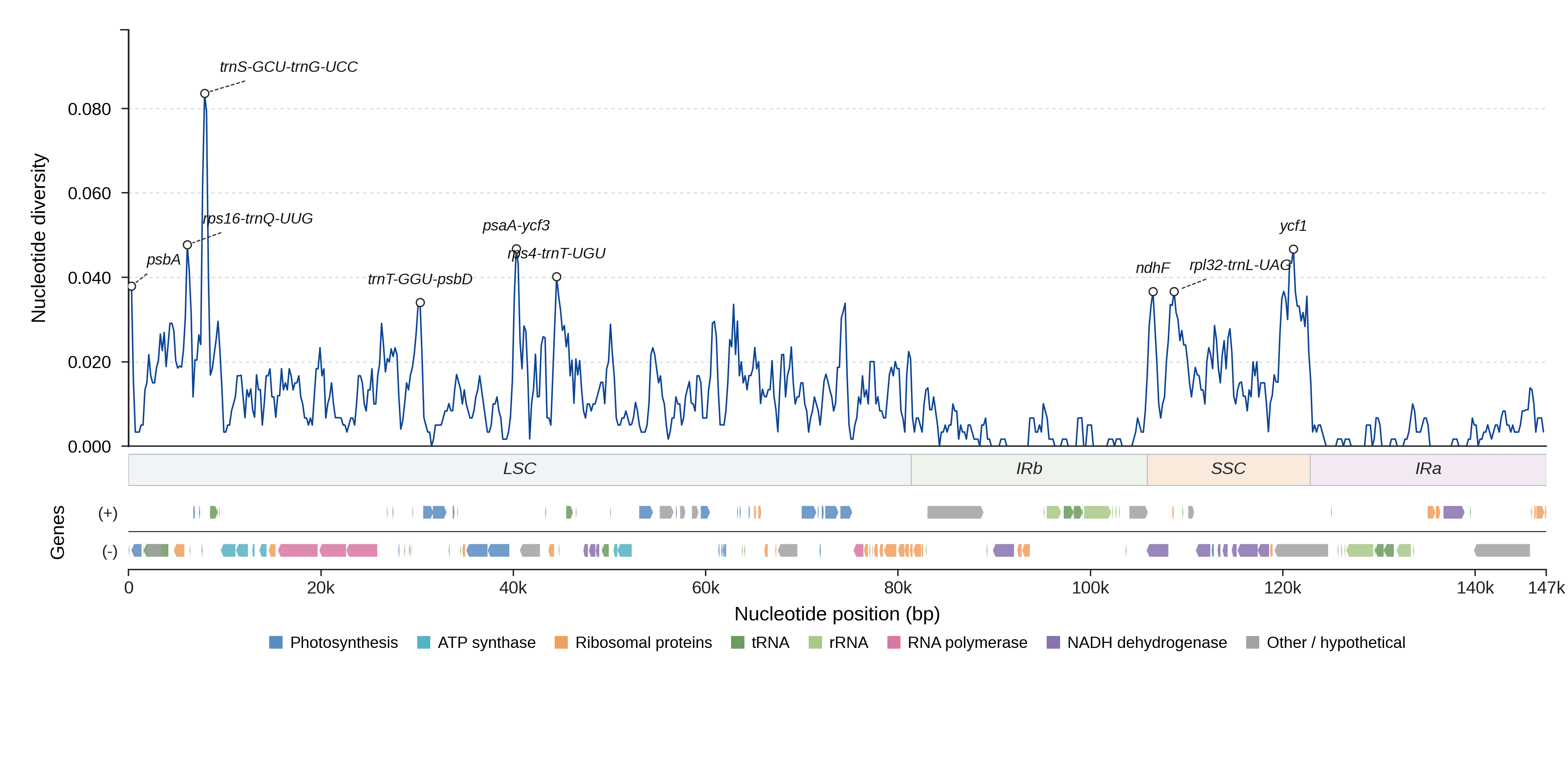 Sliding-window nucleotide diversity