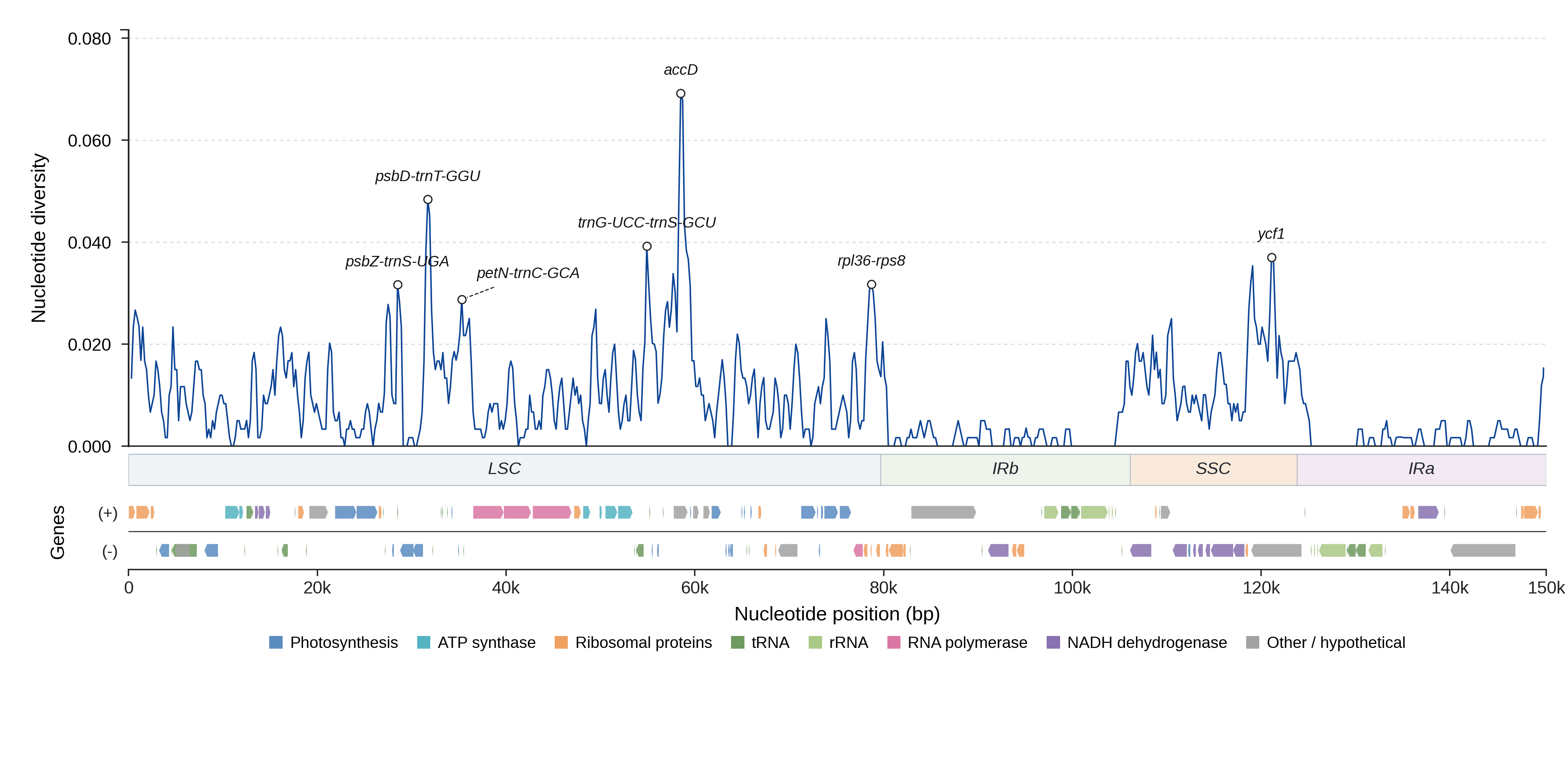 Sliding-window nucleotide diversity