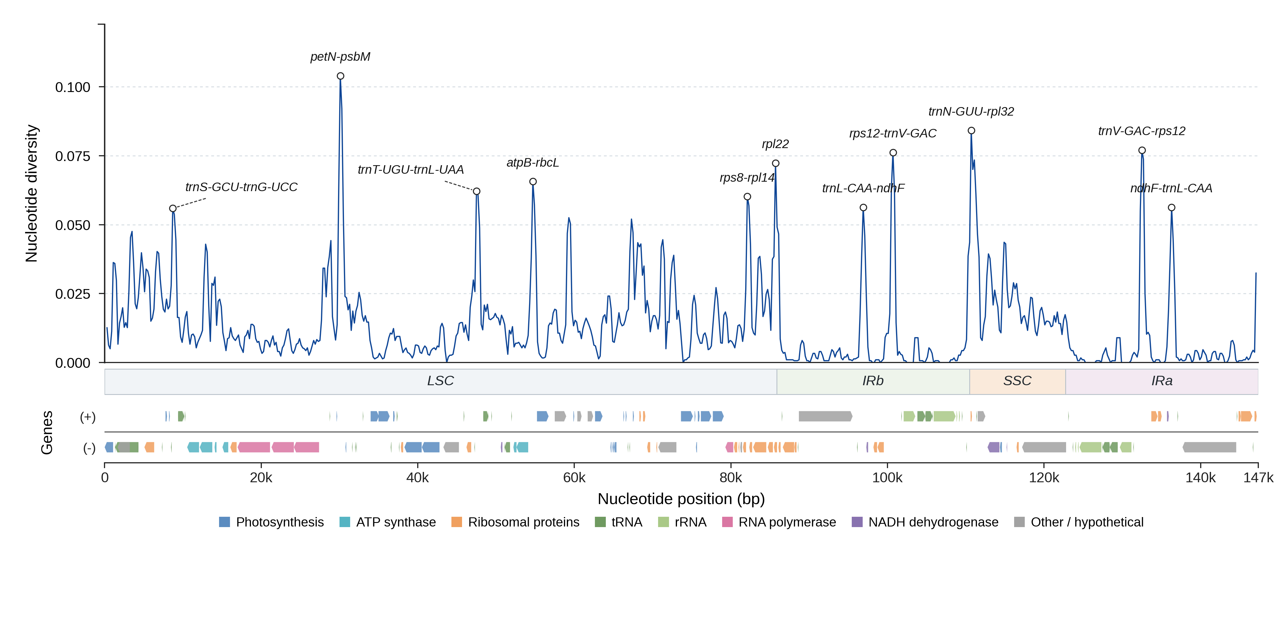 Sliding-window nucleotide diversity