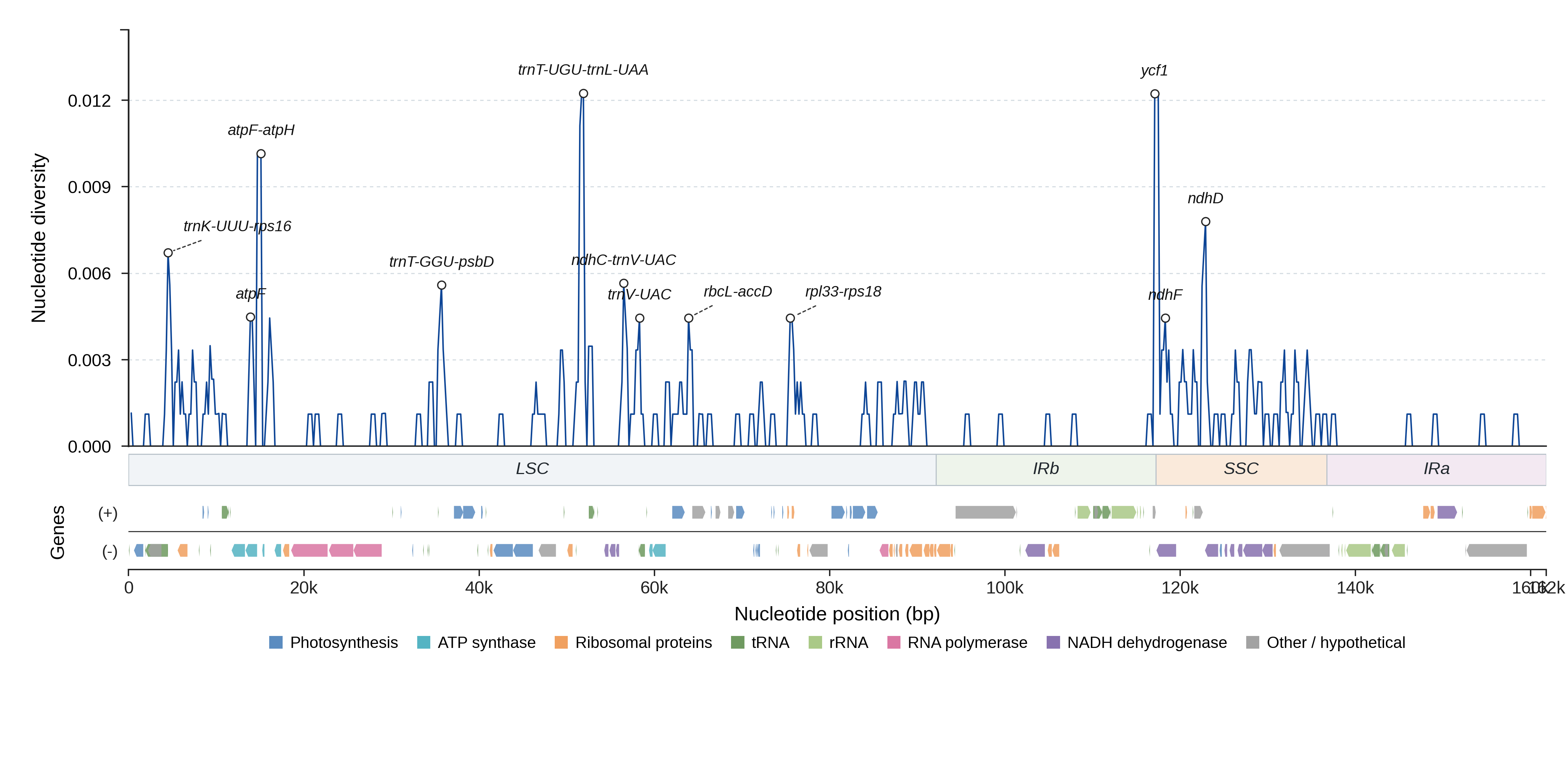 Sliding-window nucleotide diversity