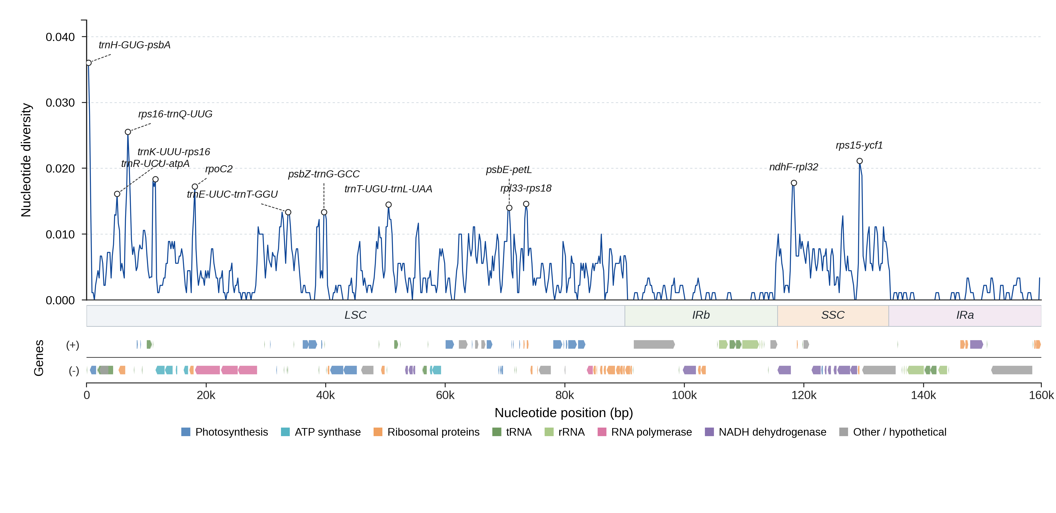 Sliding-window nucleotide diversity