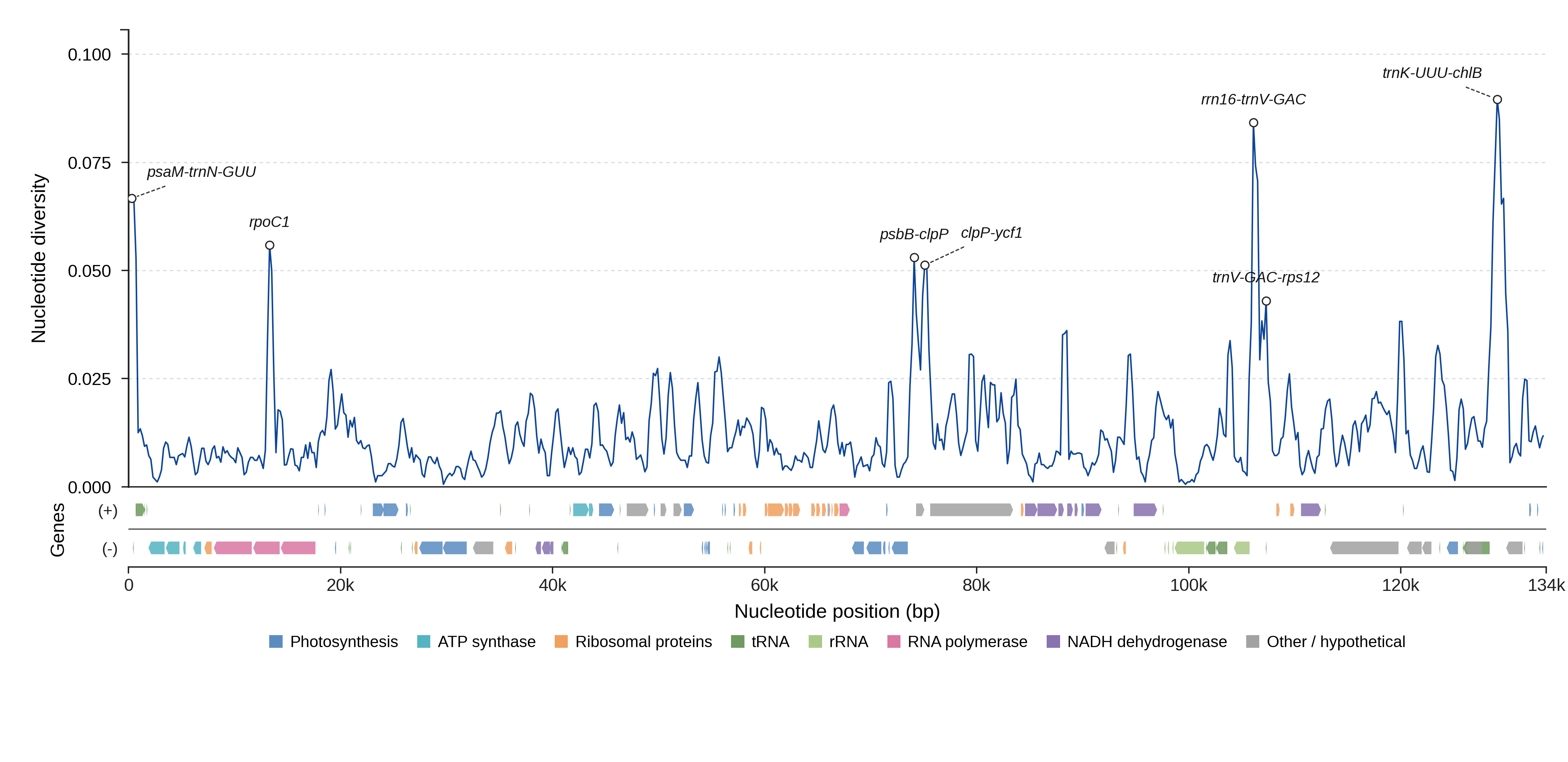 Sliding-window nucleotide diversity