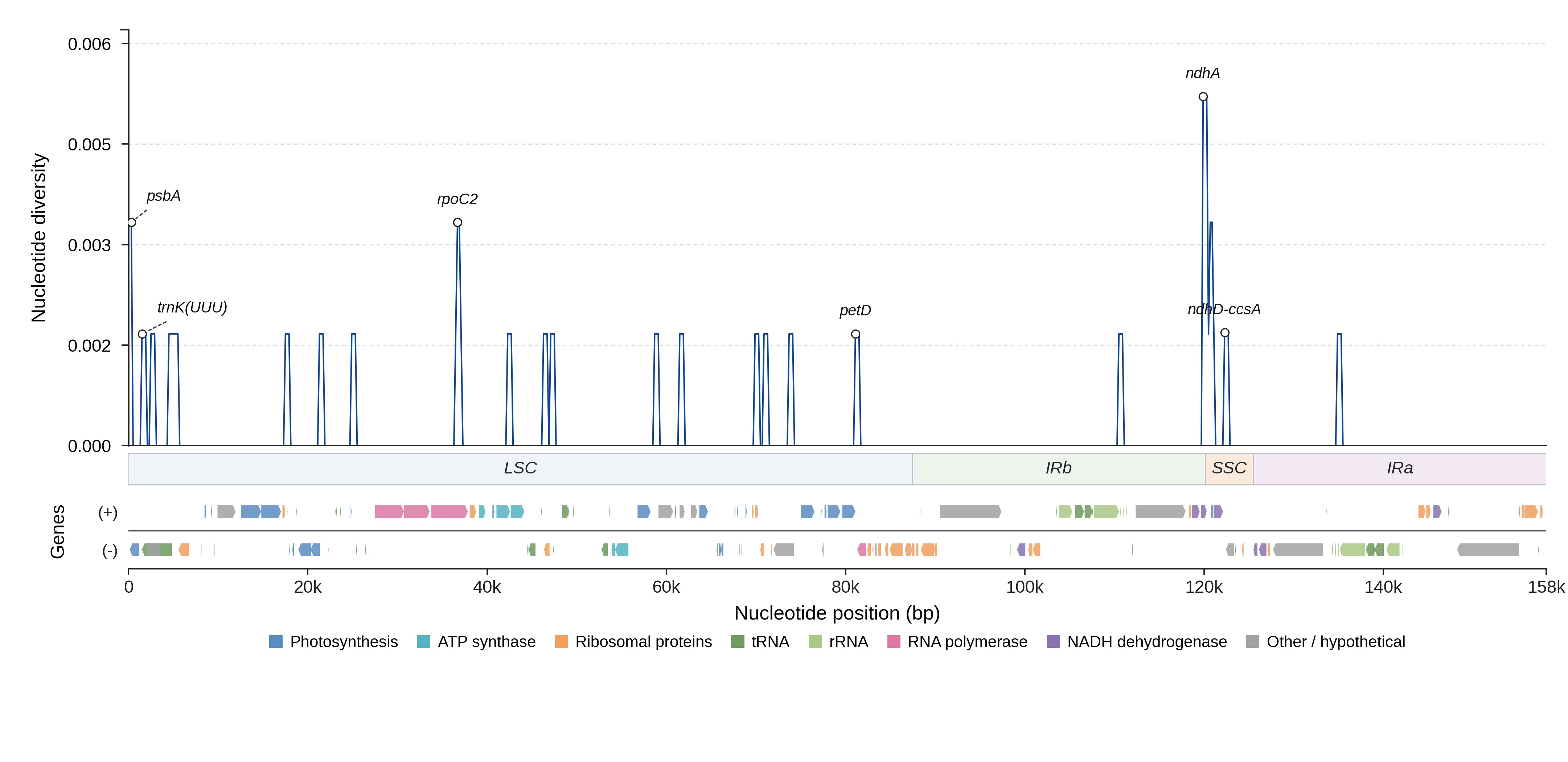 Sliding-window nucleotide diversity