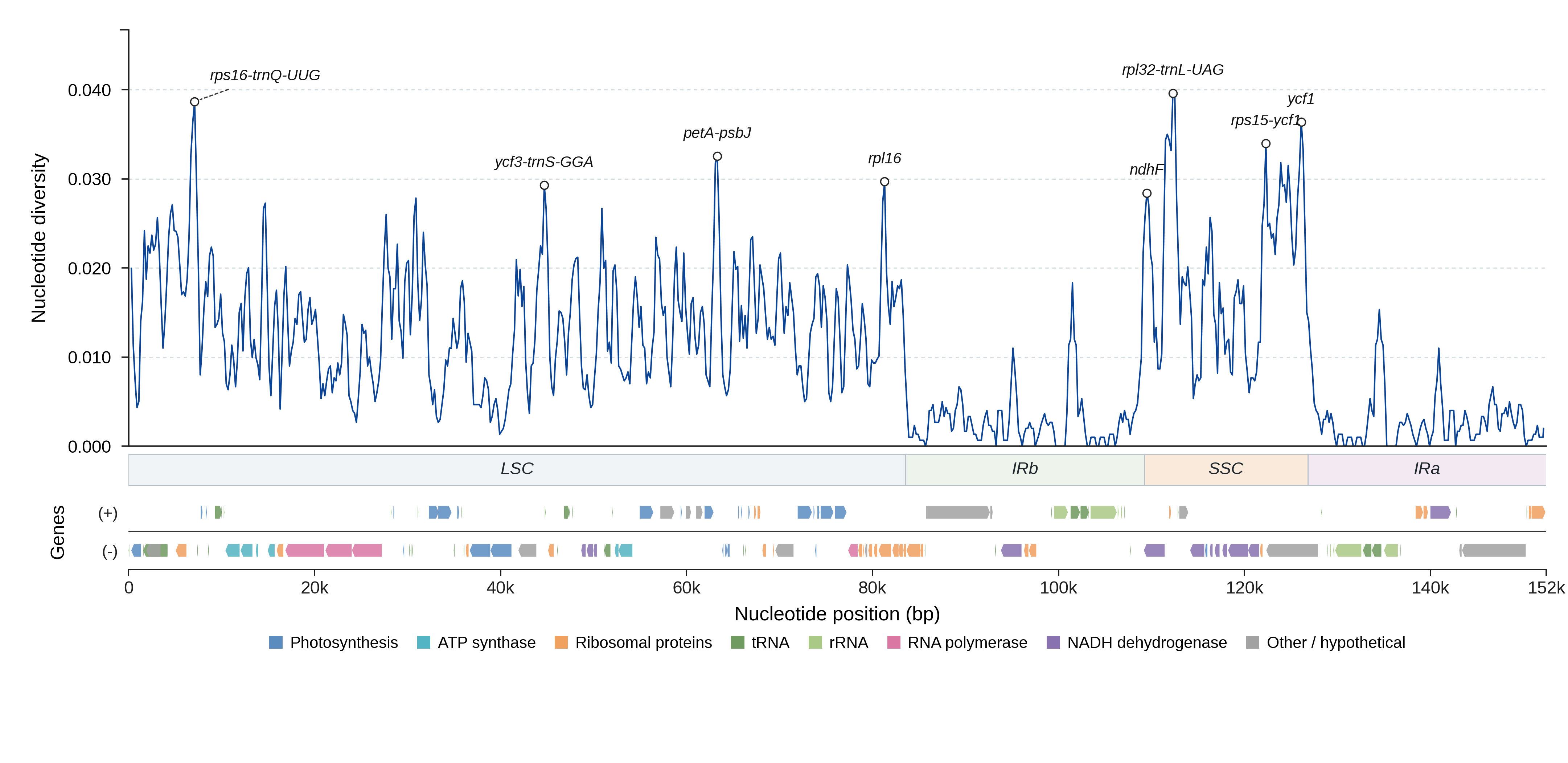 Sliding-window nucleotide diversity