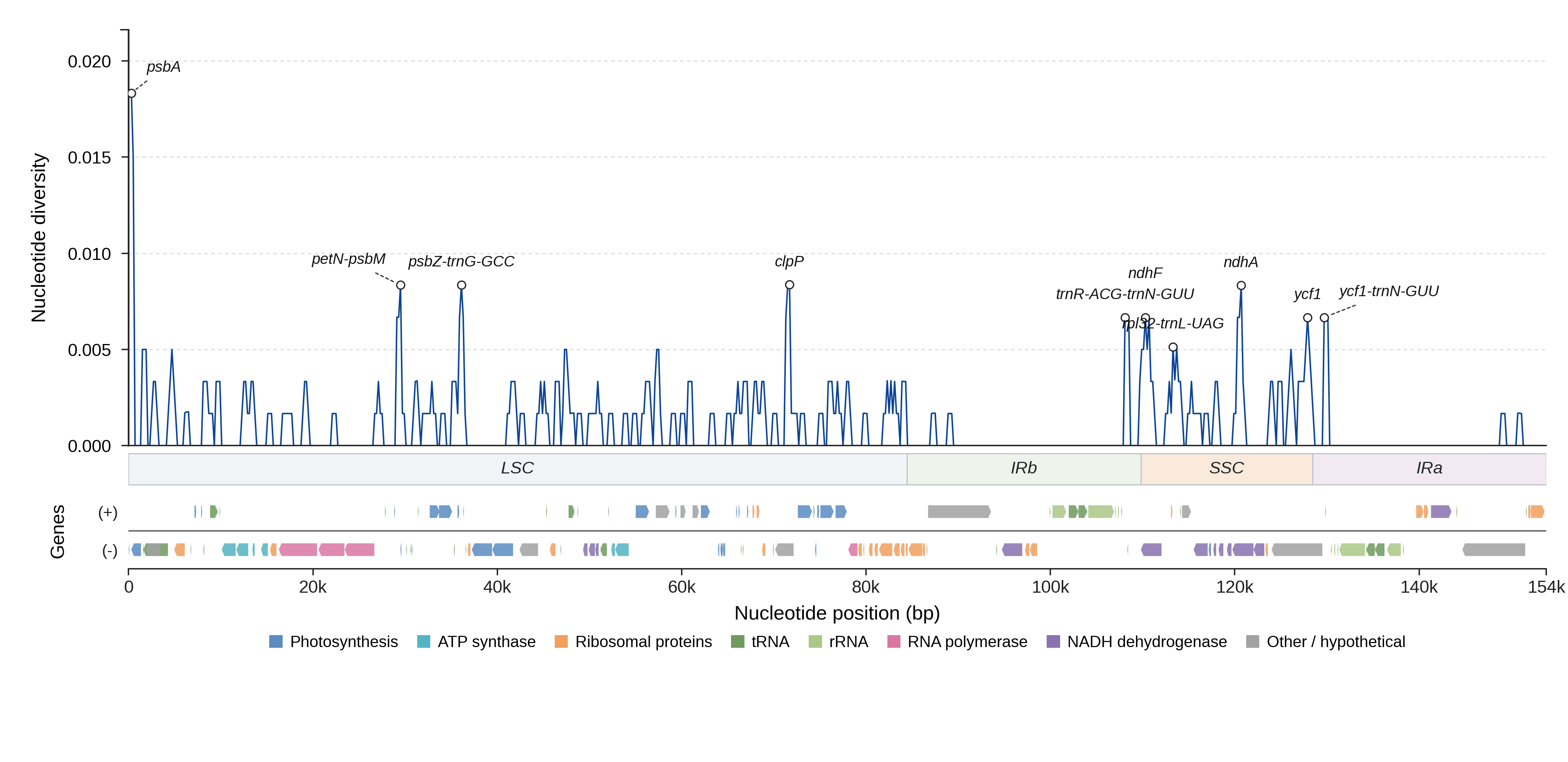 Sliding-window nucleotide diversity