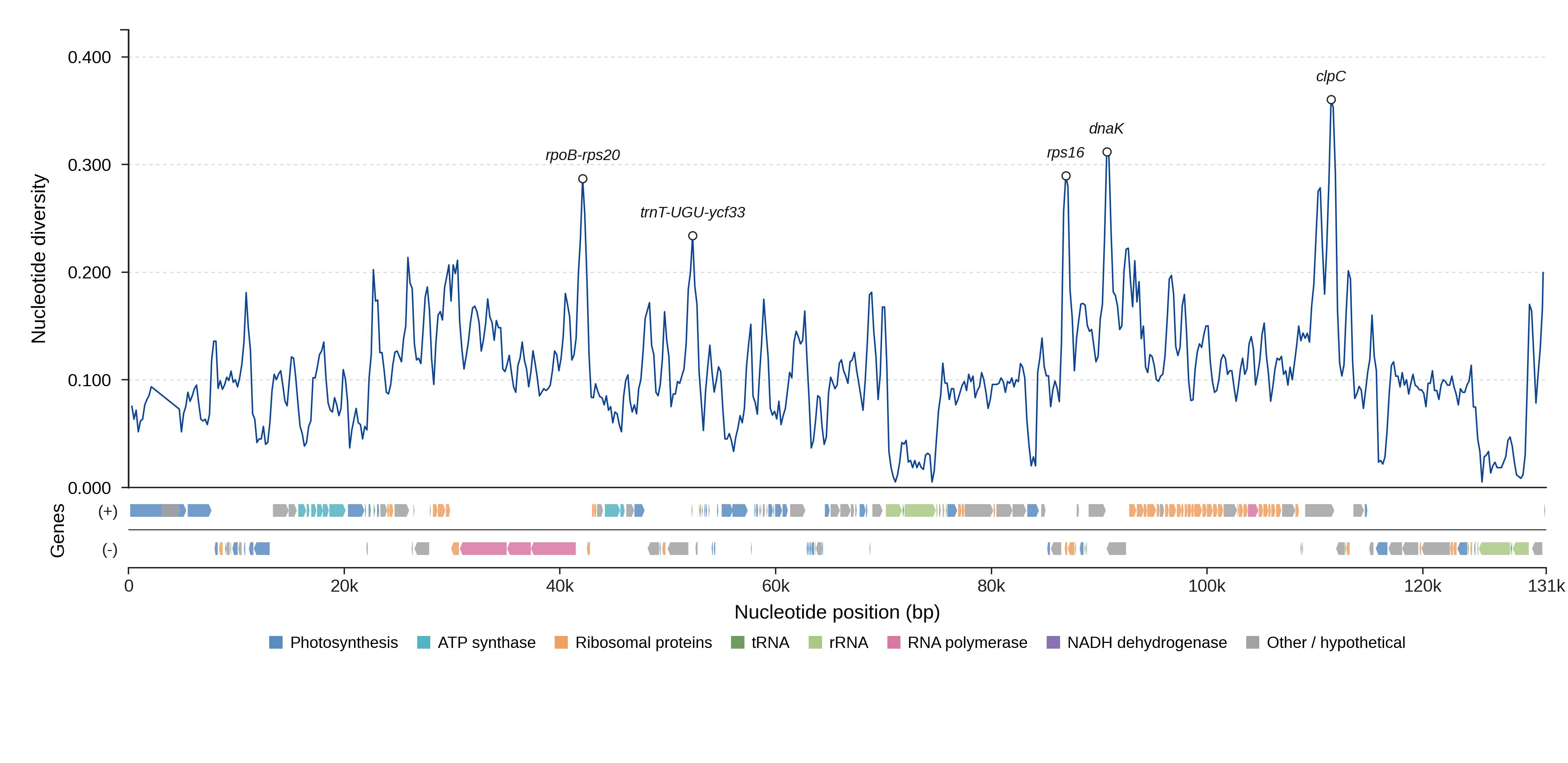 Sliding-window nucleotide diversity