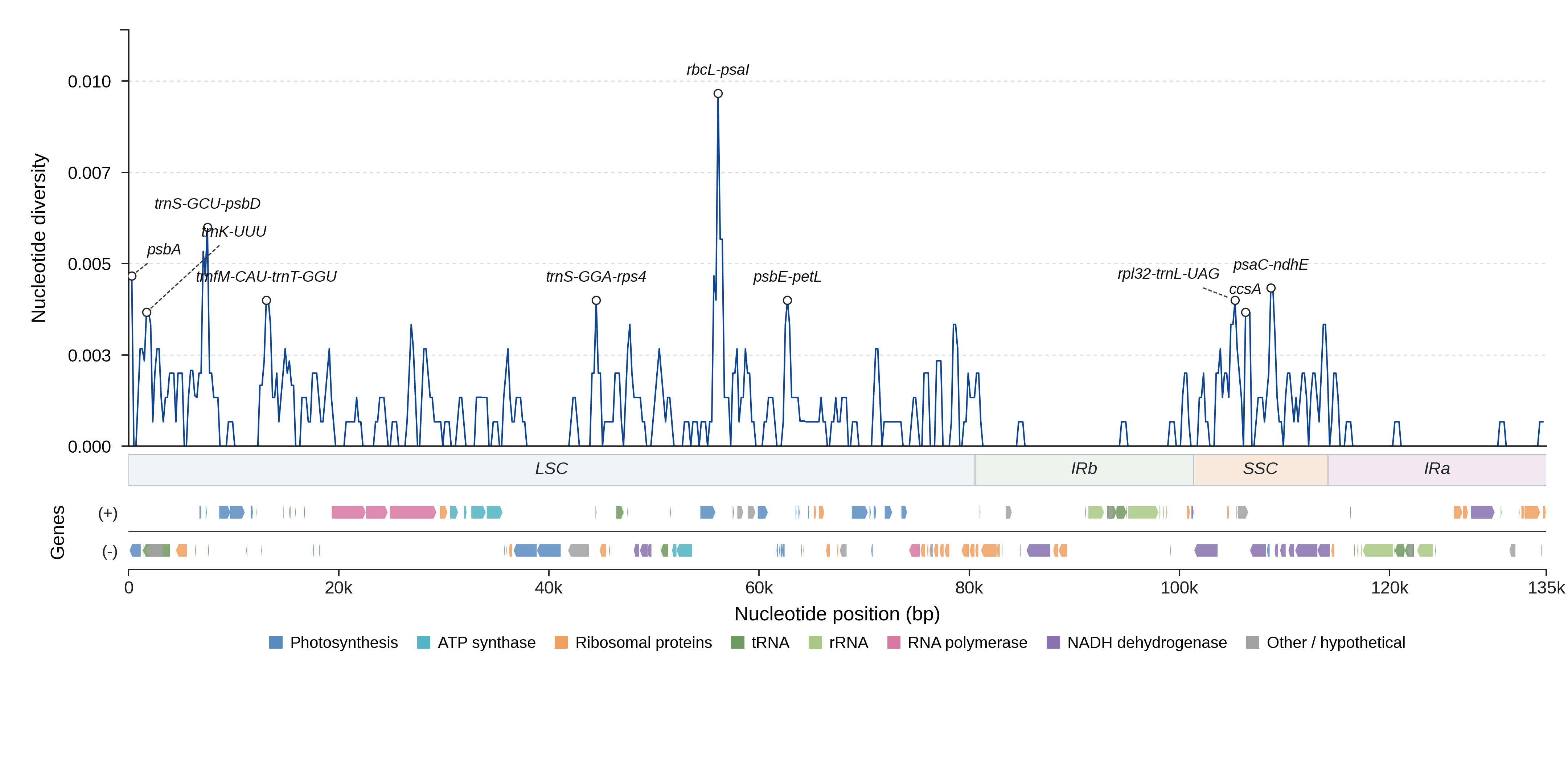 Sliding-window nucleotide diversity