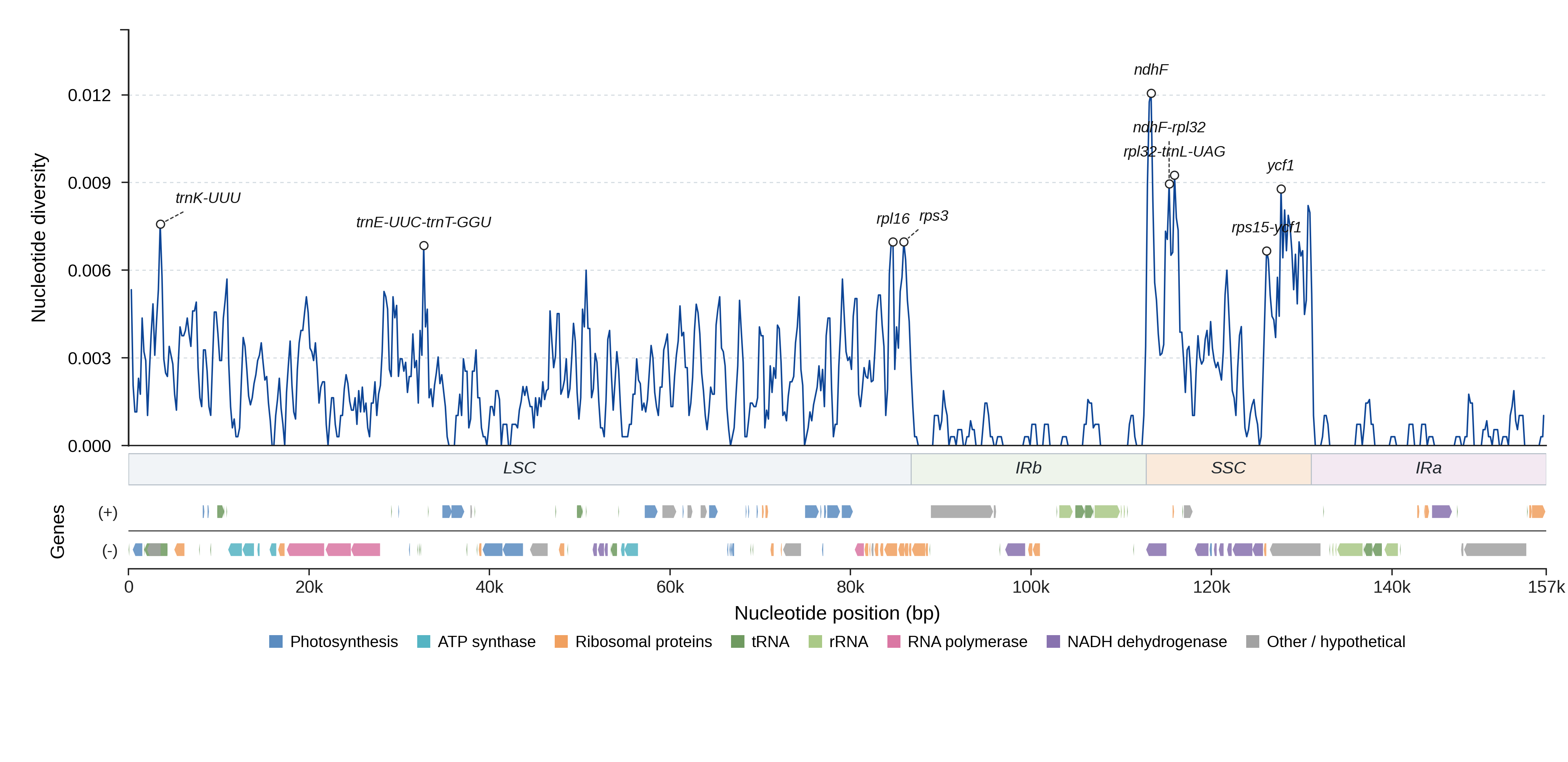 Sliding-window nucleotide diversity
