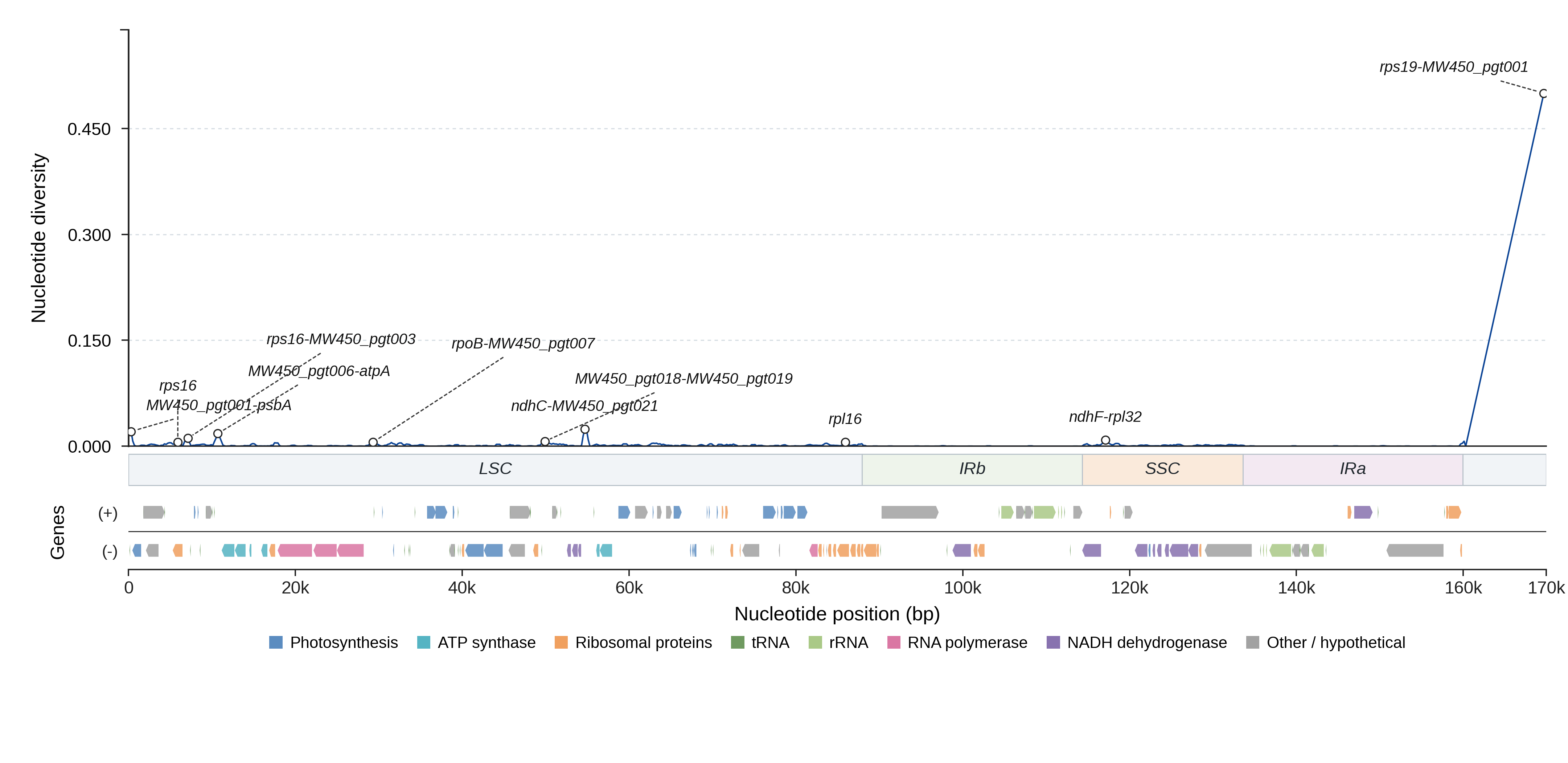 Sliding-window nucleotide diversity