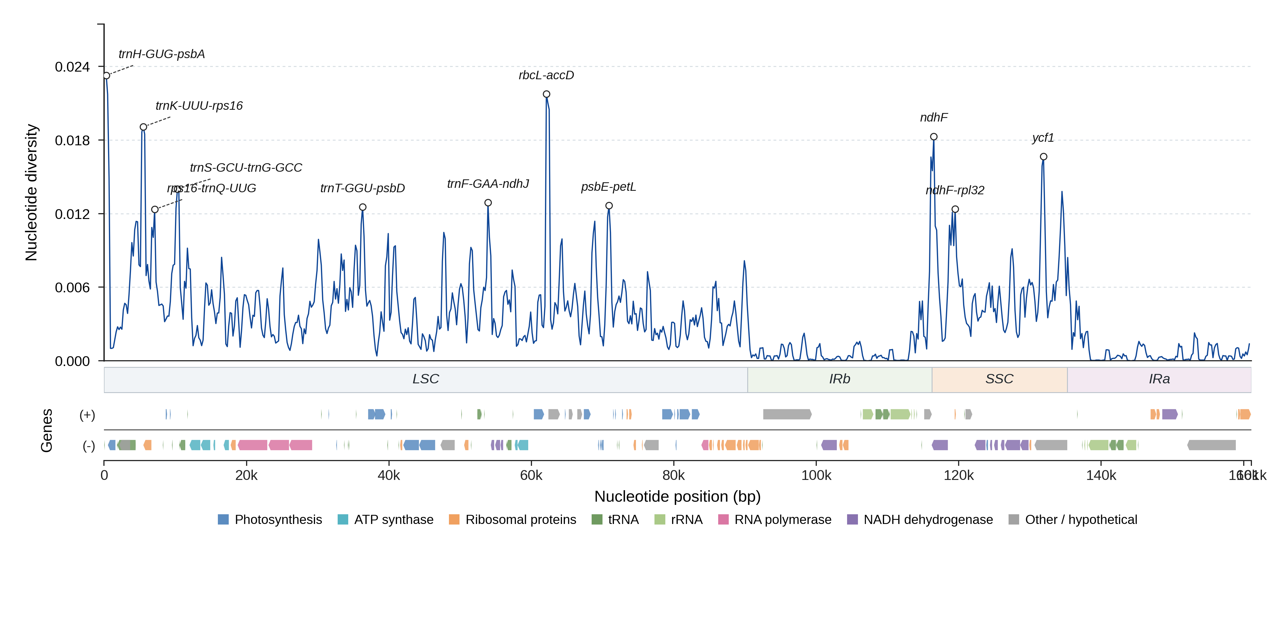 Sliding-window nucleotide diversity