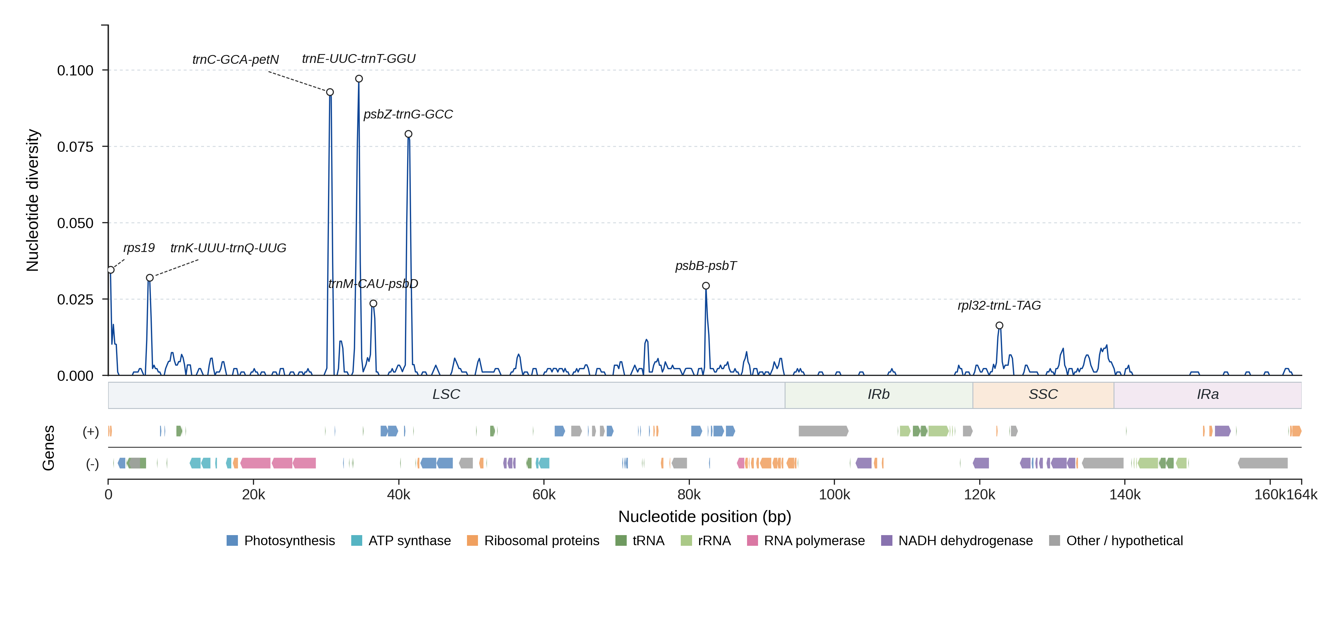 Sliding-window nucleotide diversity