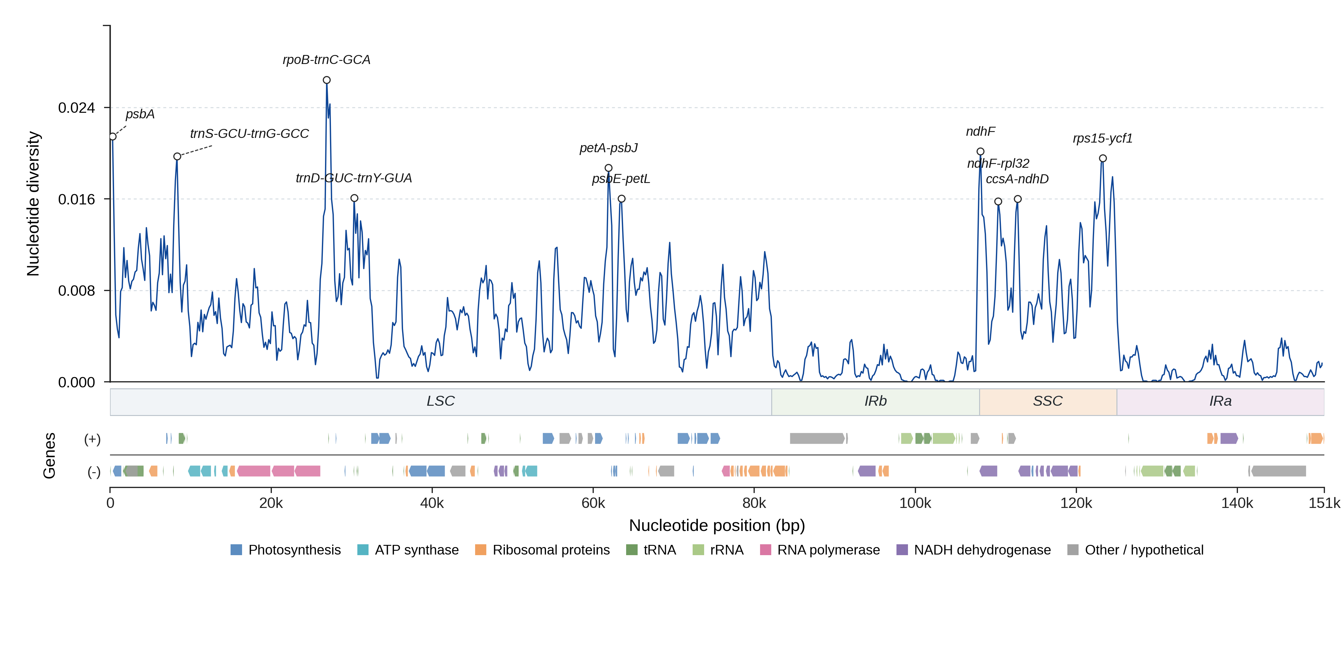 Sliding-window nucleotide diversity