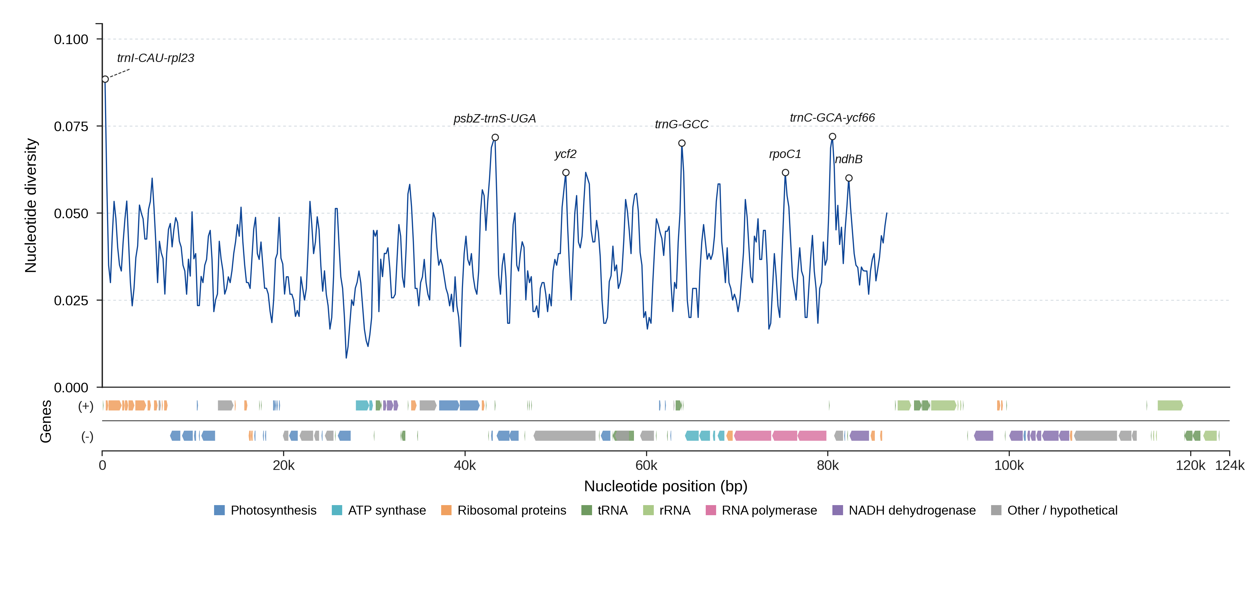 Sliding-window nucleotide diversity