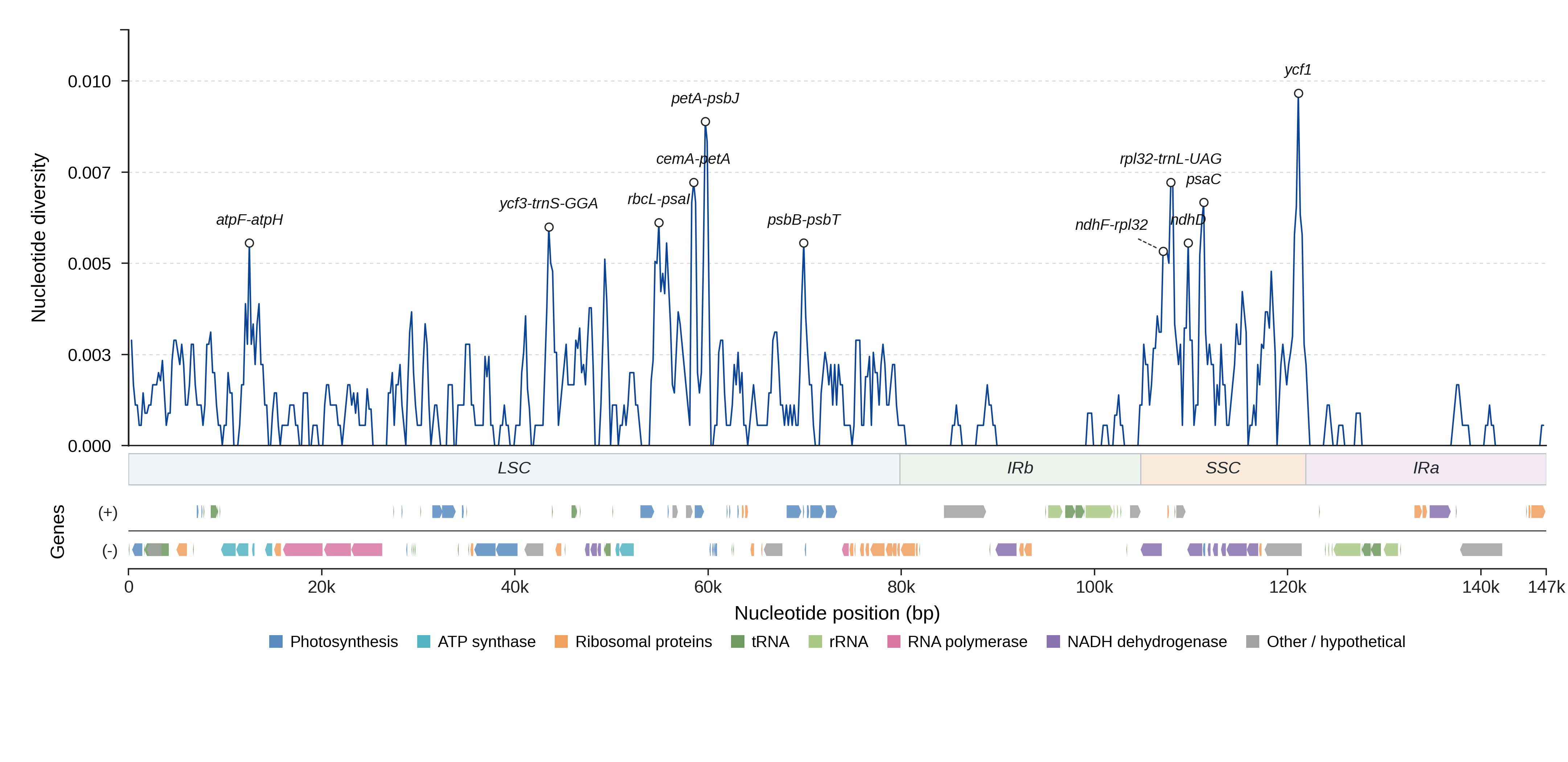Sliding-window nucleotide diversity