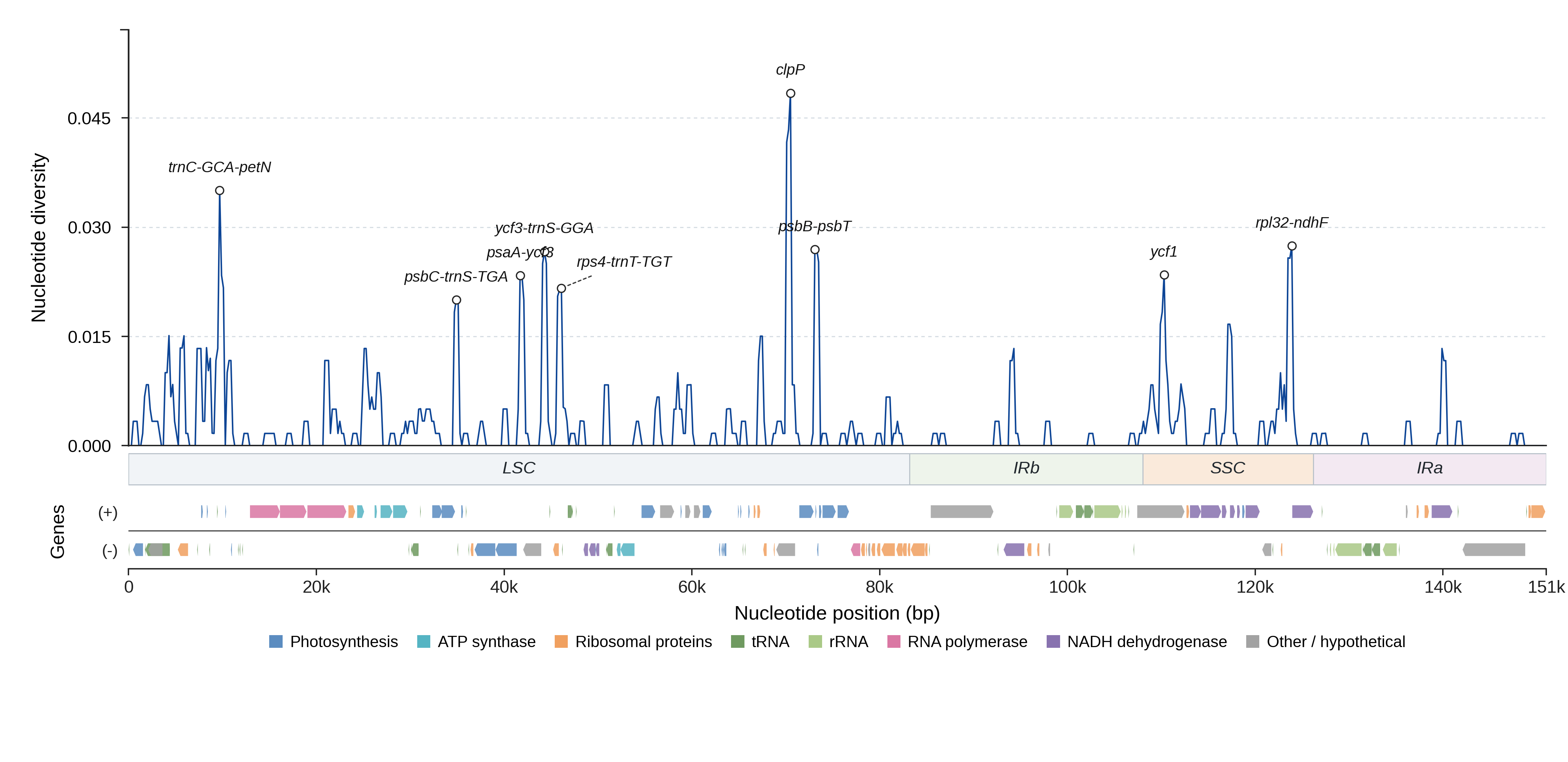 Sliding-window nucleotide diversity