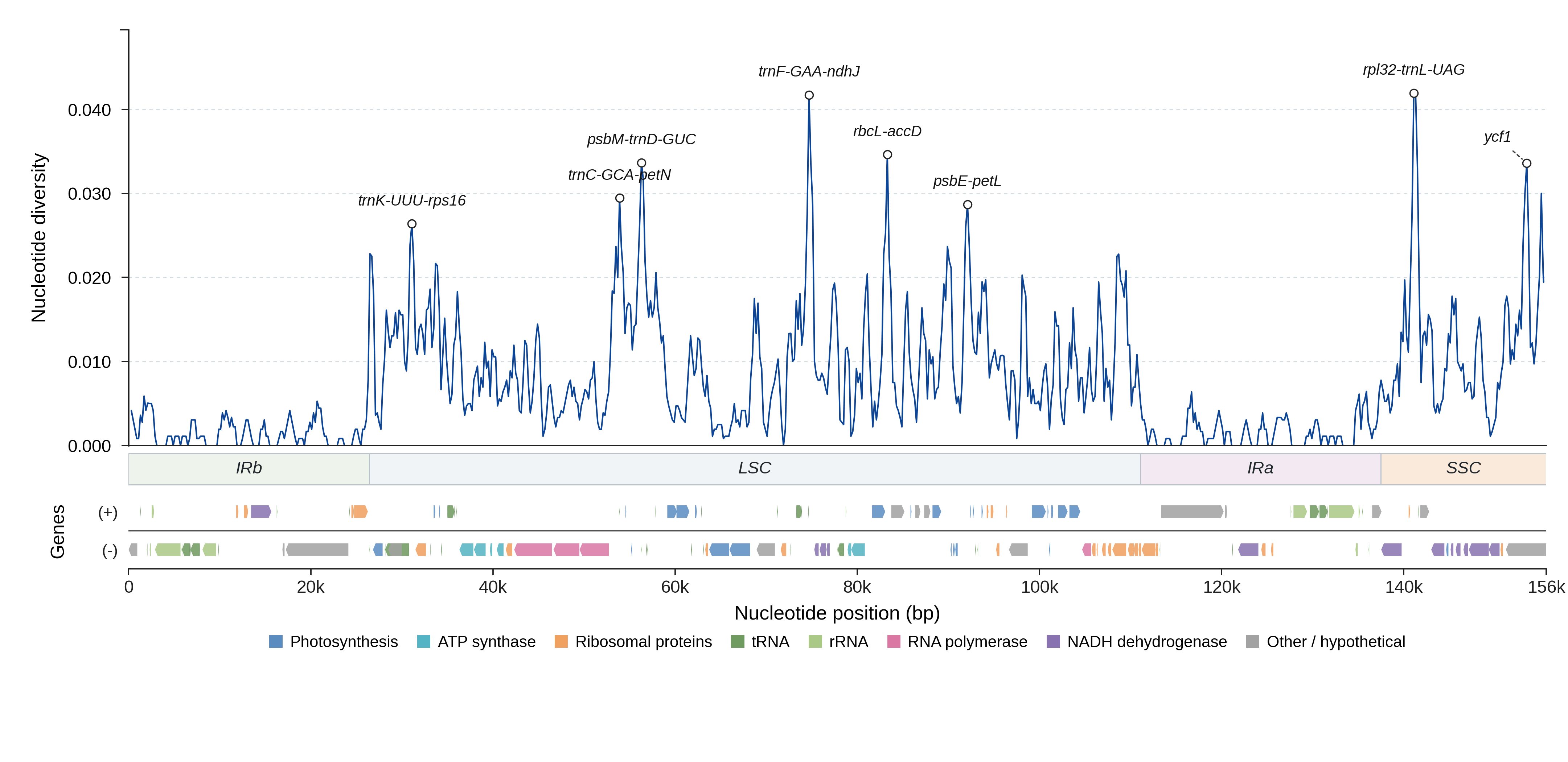 Sliding-window nucleotide diversity