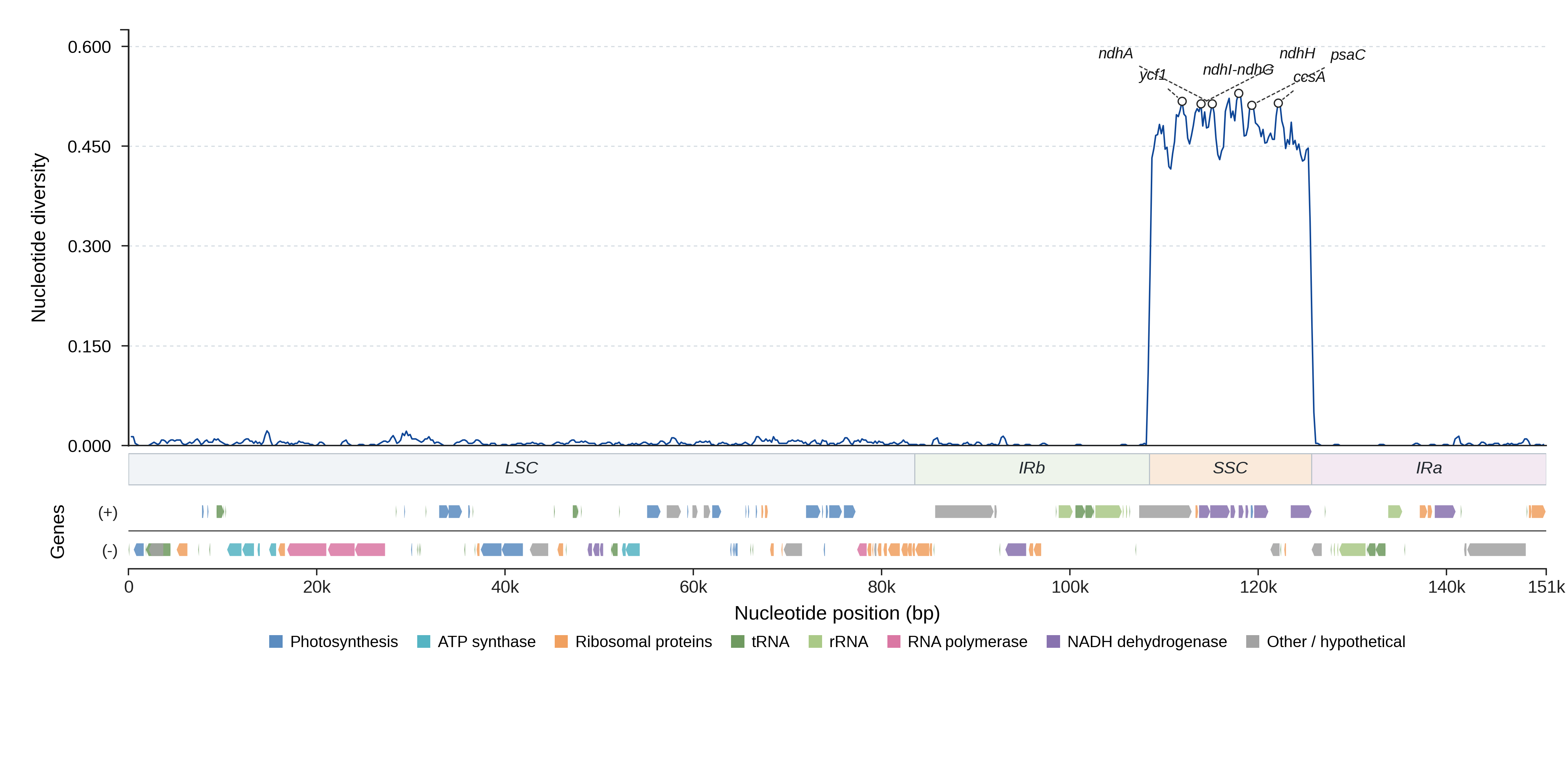 Sliding-window nucleotide diversity
