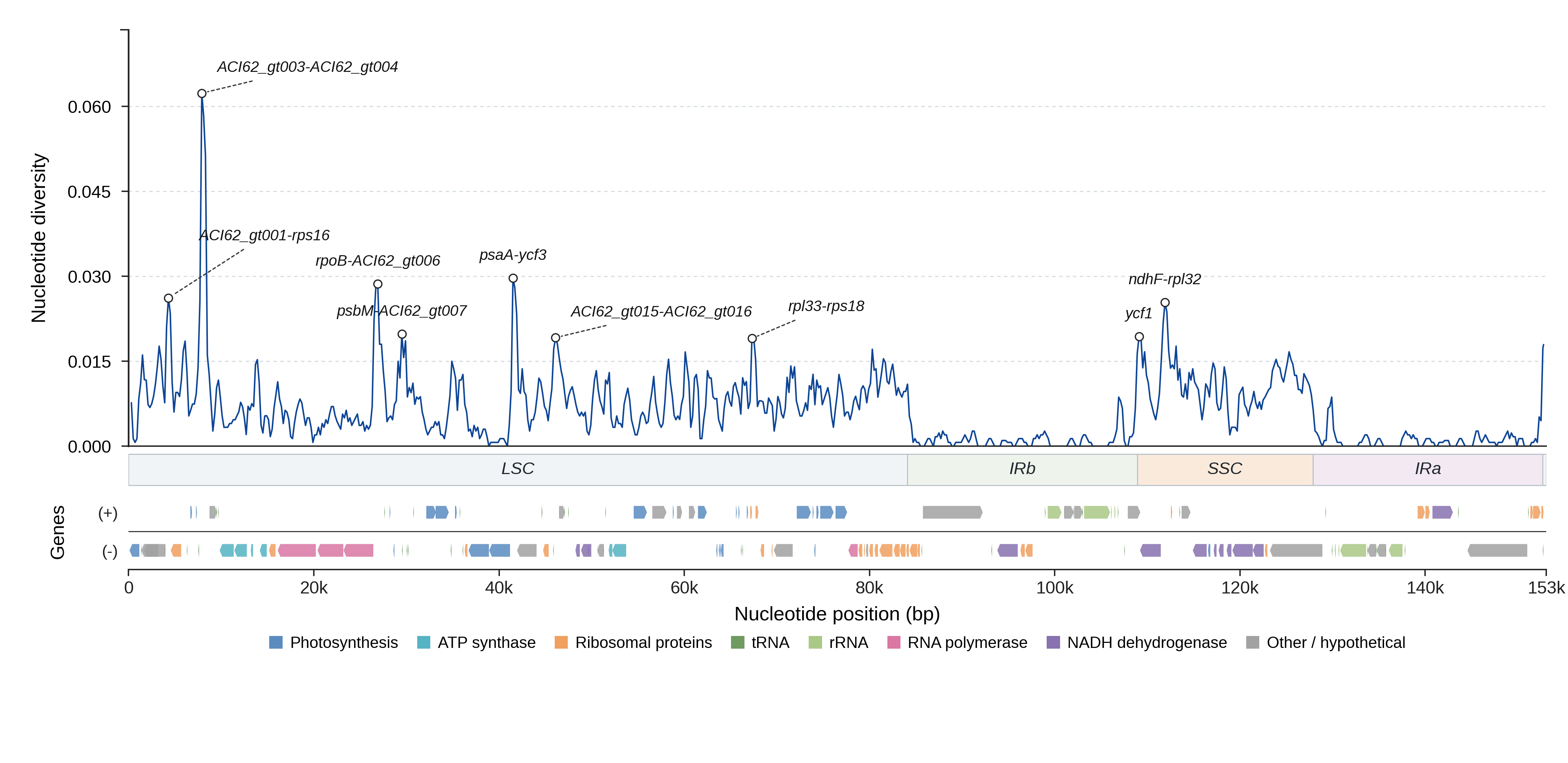 Sliding-window nucleotide diversity