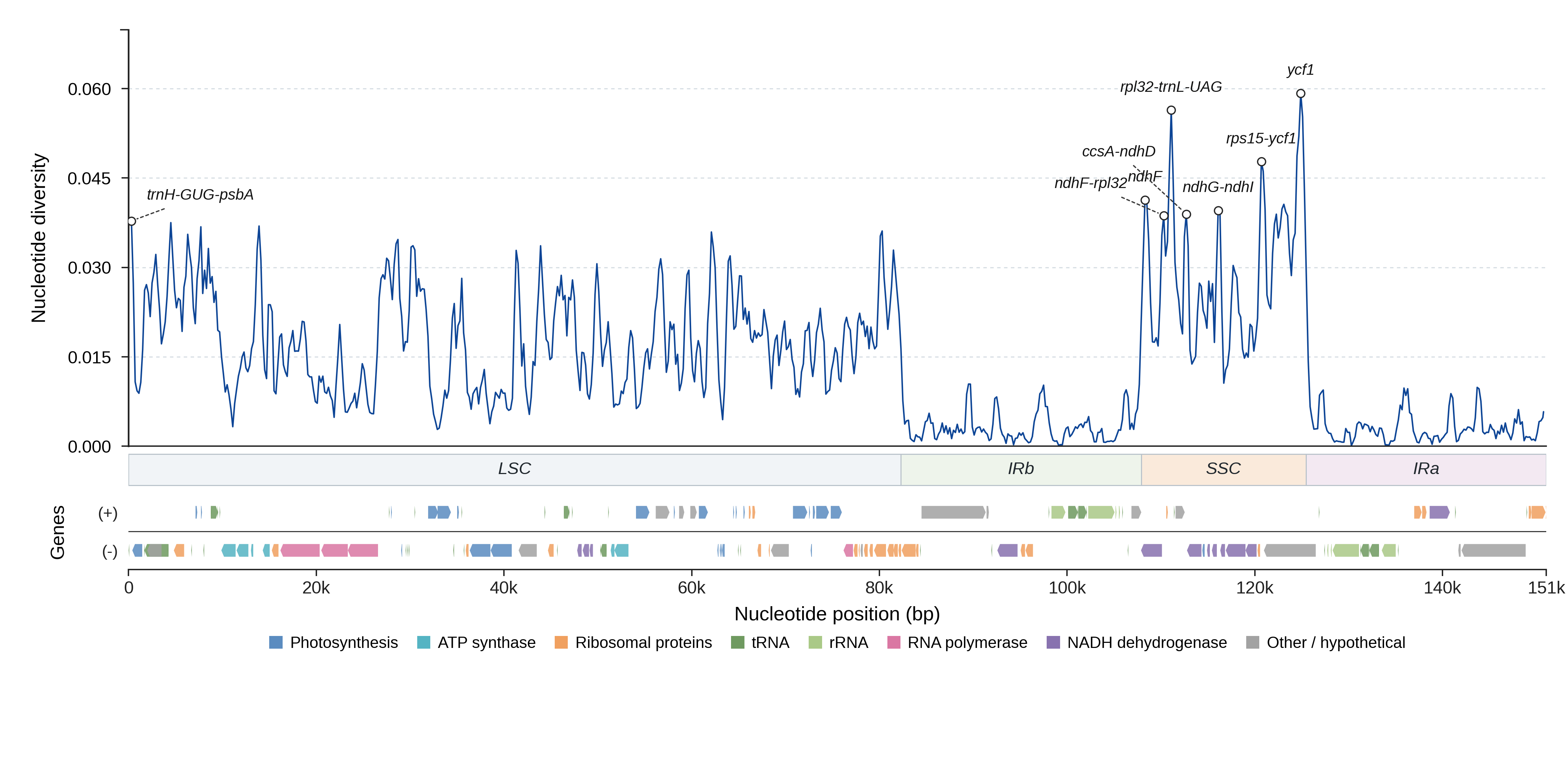 Sliding-window nucleotide diversity