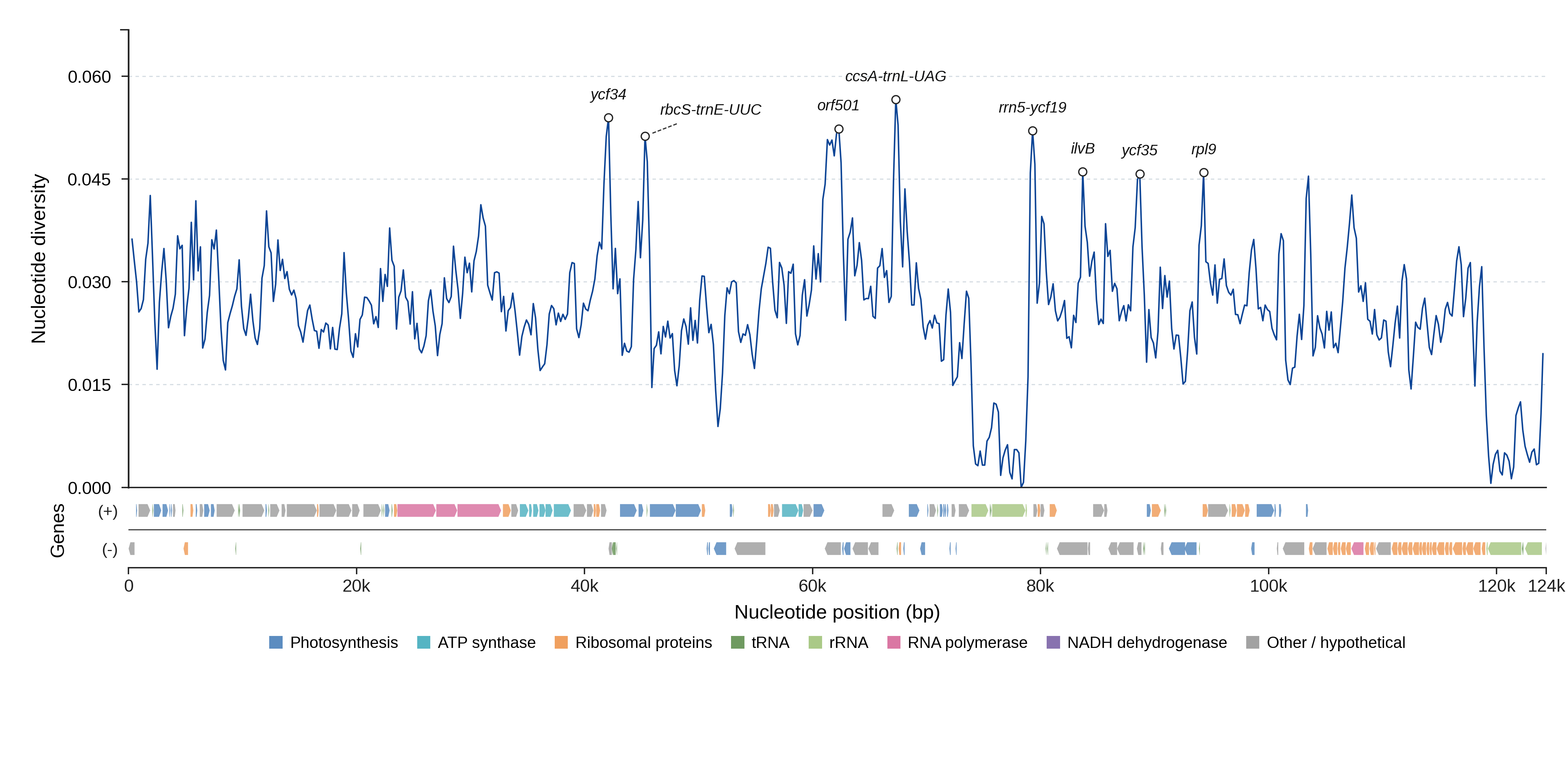 Sliding-window nucleotide diversity