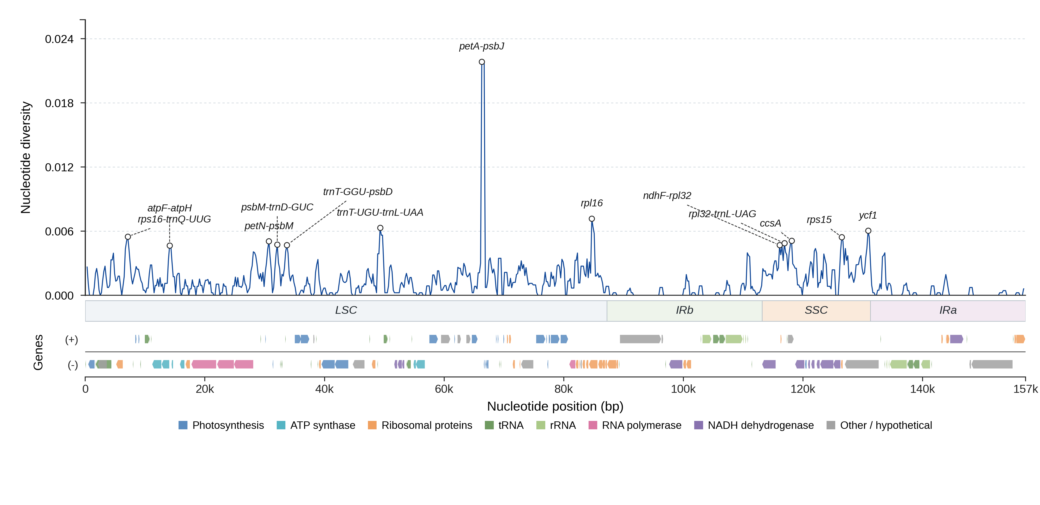 Sliding-window nucleotide diversity