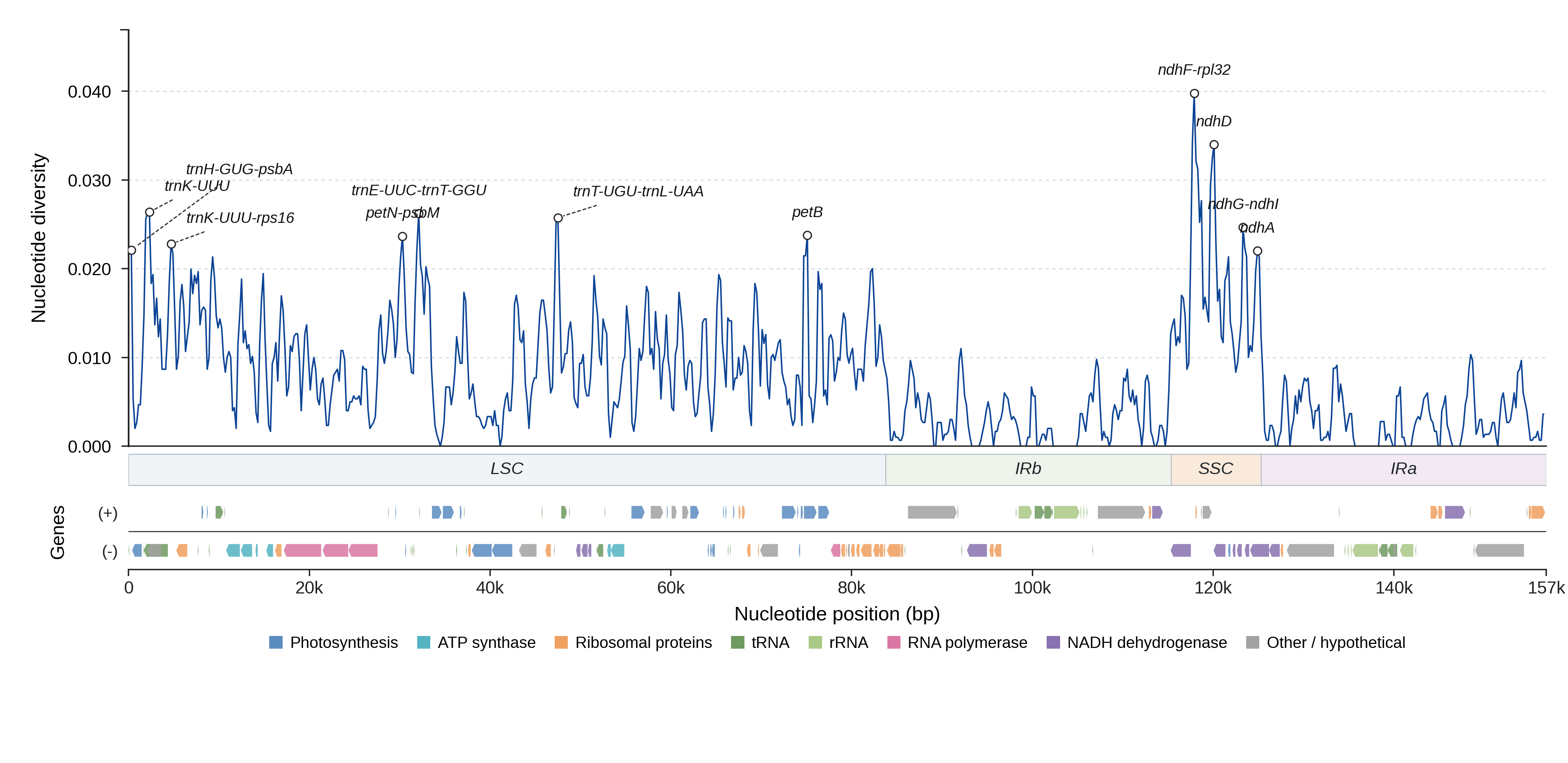 Sliding-window nucleotide diversity