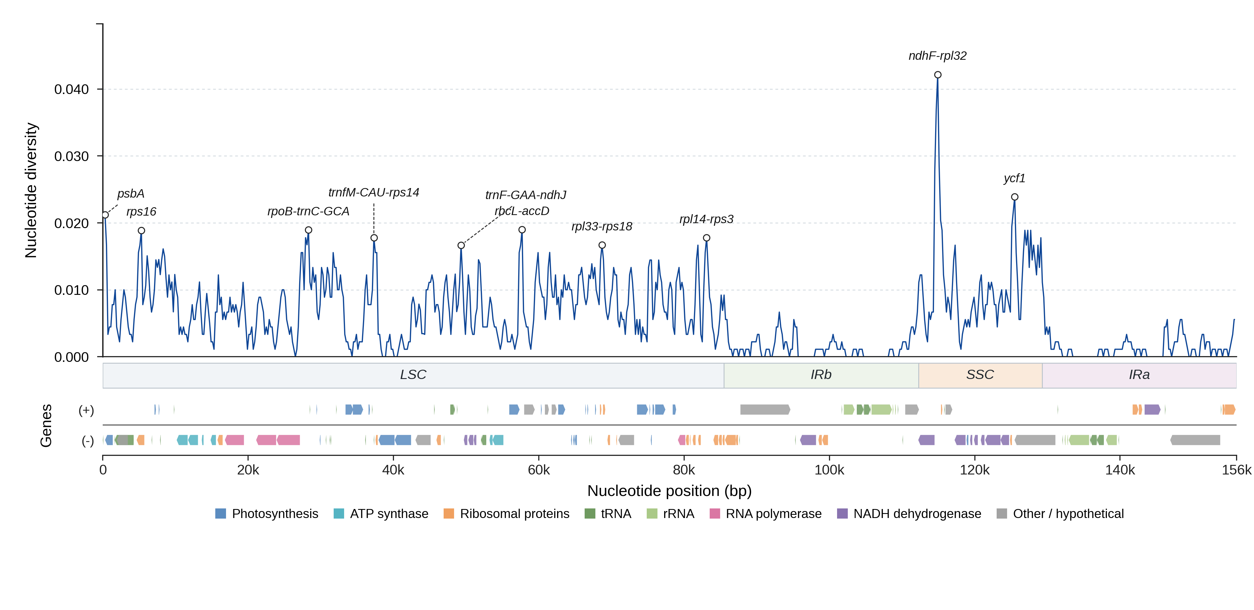Sliding-window nucleotide diversity