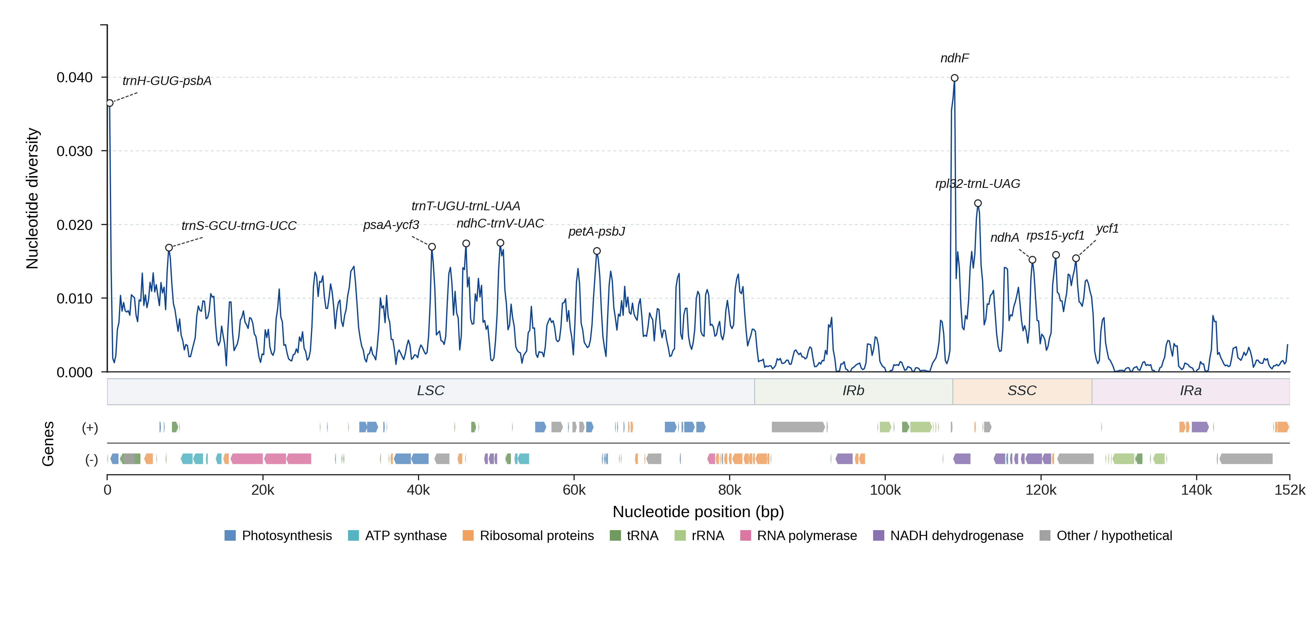 Sliding-window nucleotide diversity