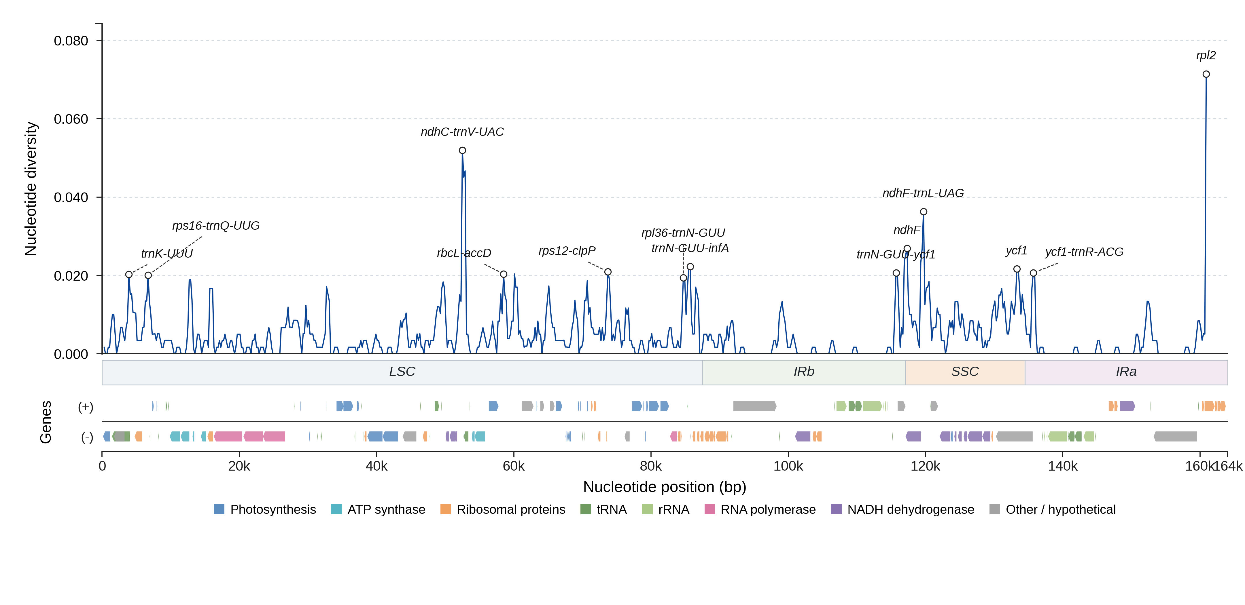 Sliding-window nucleotide diversity
